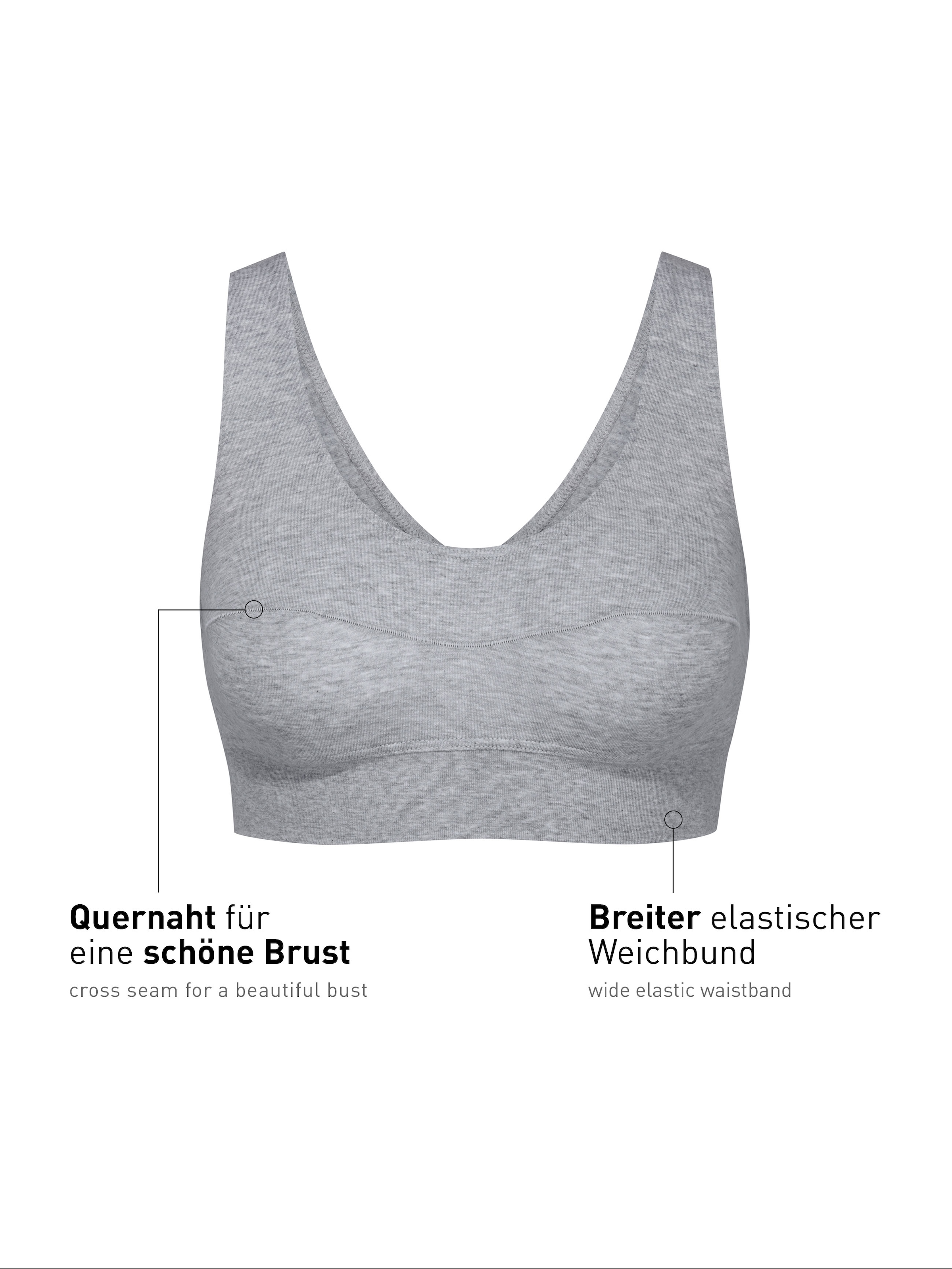 CALIDA Bustier »Elastic« breites Unterbrustband, ohne Bügel, Baumwollmischung