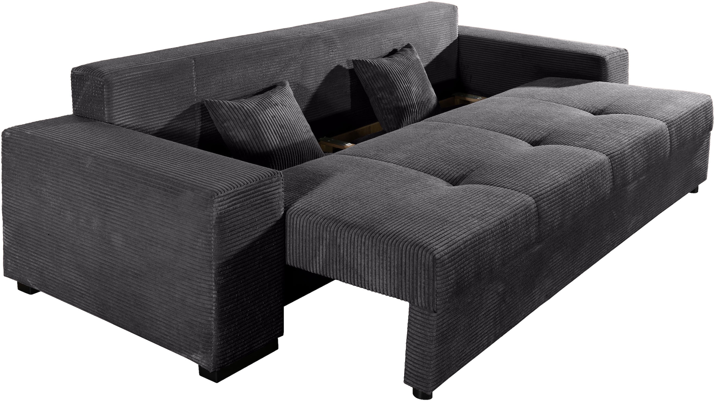COLLECTION AB Schlafsofa »Kreta, B: 248 cm, Liegefl. 137x195 cm« Bettfunktion, Bettkasten & 2 Zierkissen, optional mit Topper