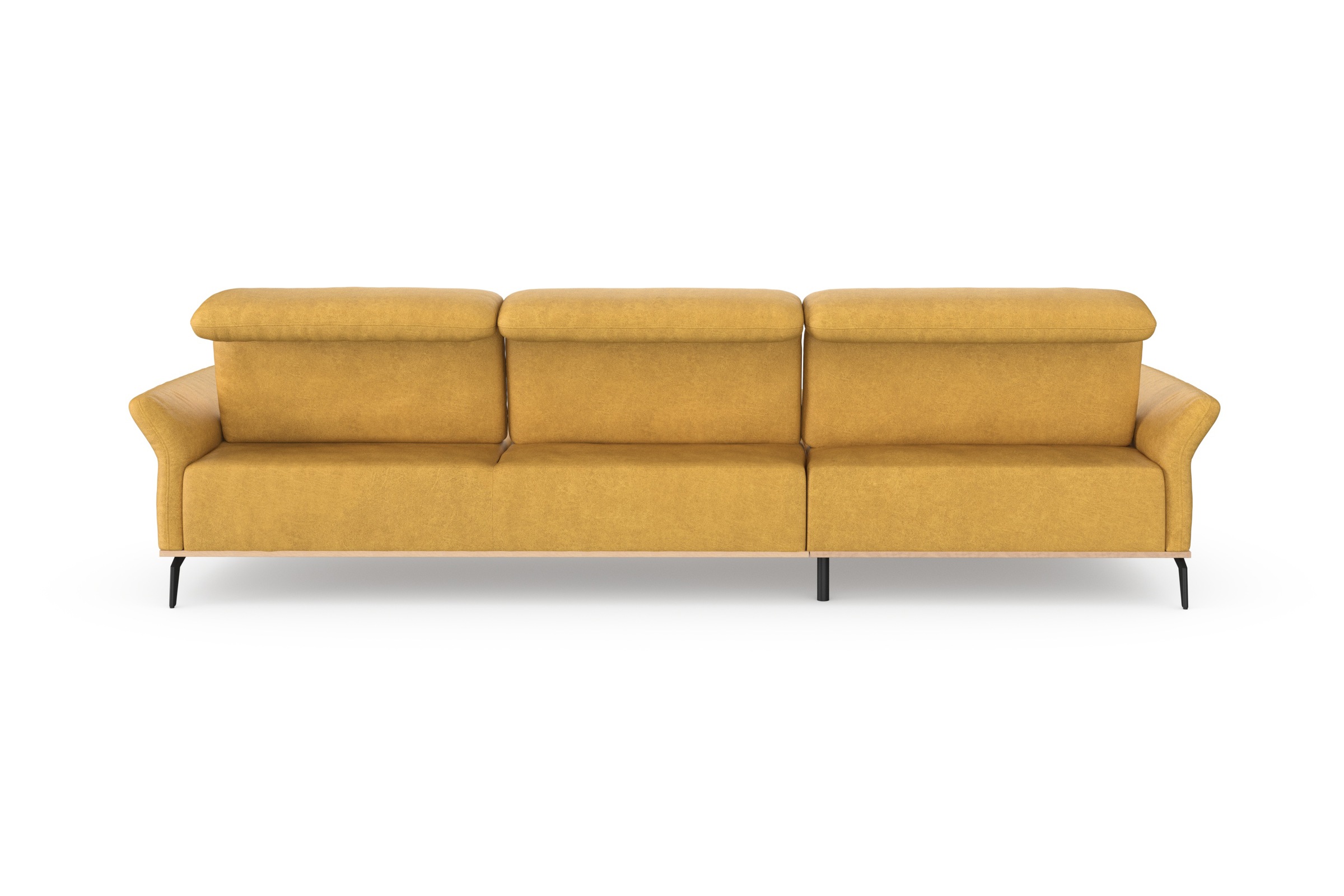Places of Style Ecksofa »Fjord L-Form«, massiv, wahlweise mit Armlehnfunktion, Kopf- Sitztiefenverstellung