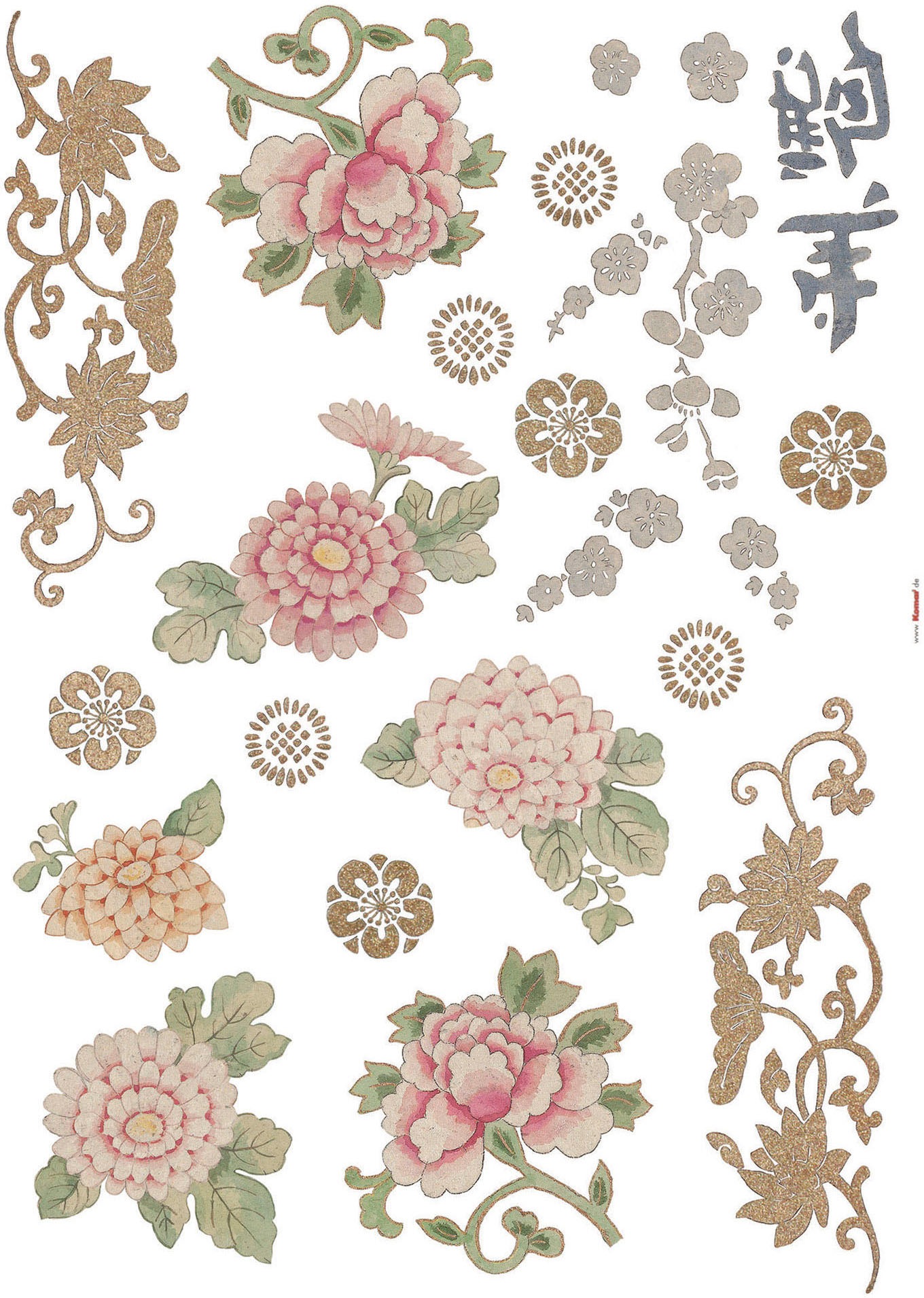 Komar Wandtattoo »Jasmin - Größe 50 x 70 cm«, (23 St.), selbstklebend, Wandsticker