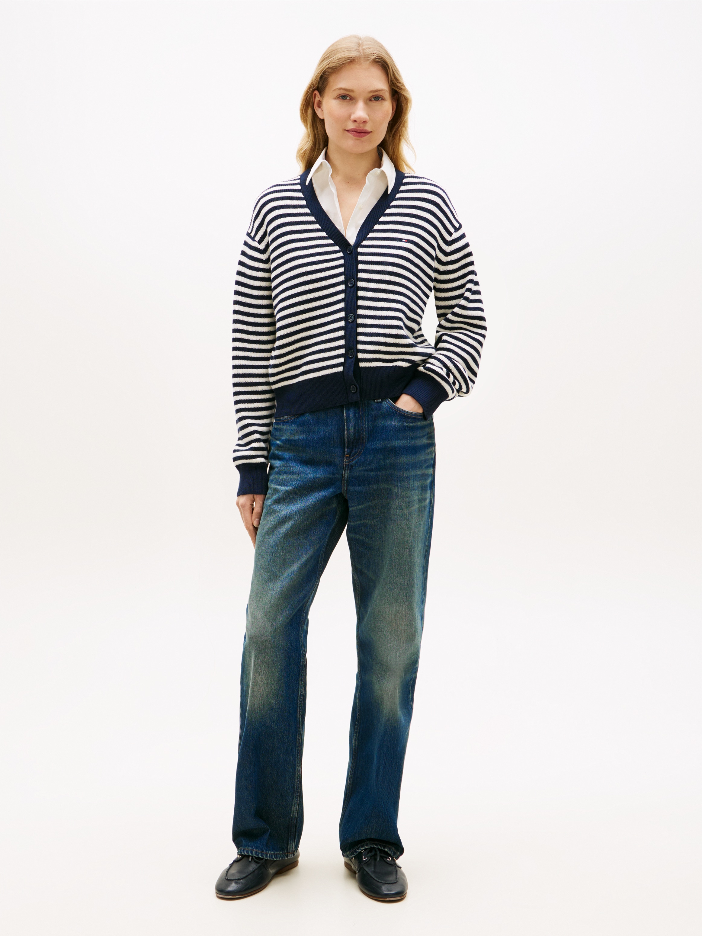 Tommy Hilfiger Strickpullover »CO CARDI LS CARDI« mit Knopfleiste