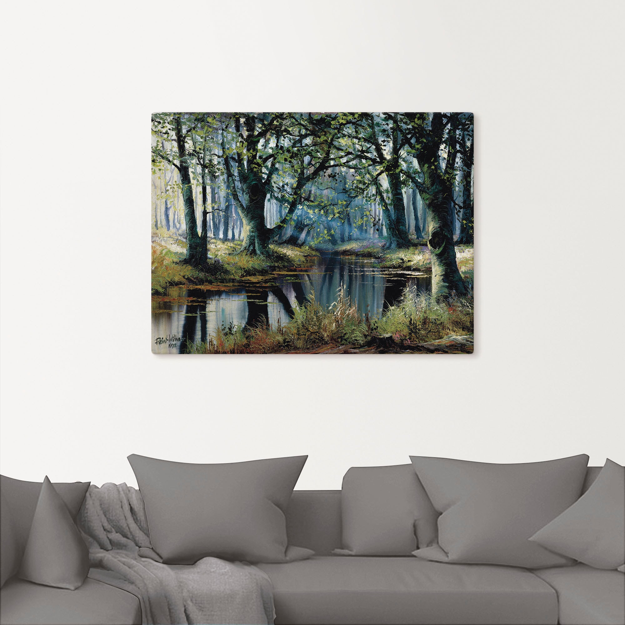 Artland Leinwandbild »Ruhe von den Bäumen«, Wald, (1 St.), auf Keilrahmen gespannt