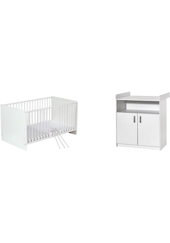 Babymöbel-Set »Sienna White II«, (Spar-Set, 2 St., Kinderbett, Wickelkommode), mit...