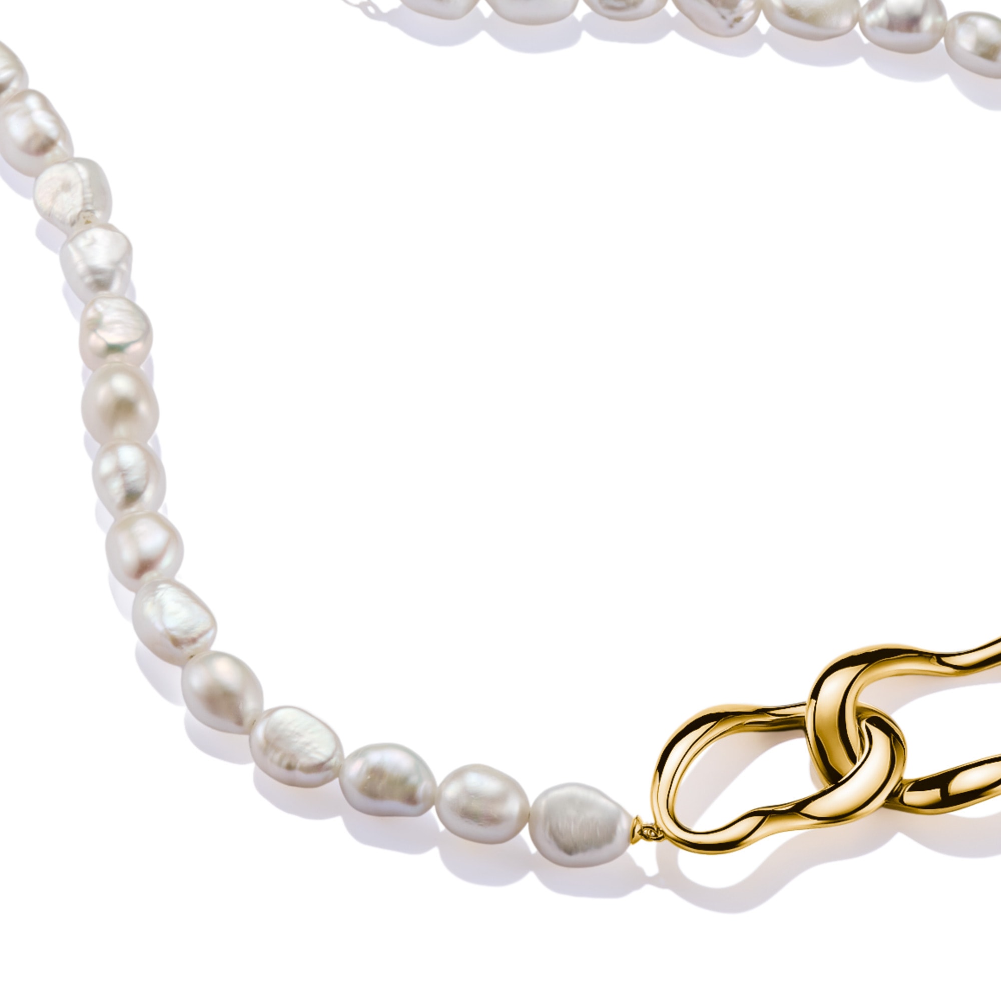 THOMAS SABO Kette mit Anhänger »Natural Beauty Kette mit organisch geformtem Anhänger, Bold Elegance« mit Süßwasserzuchtperle