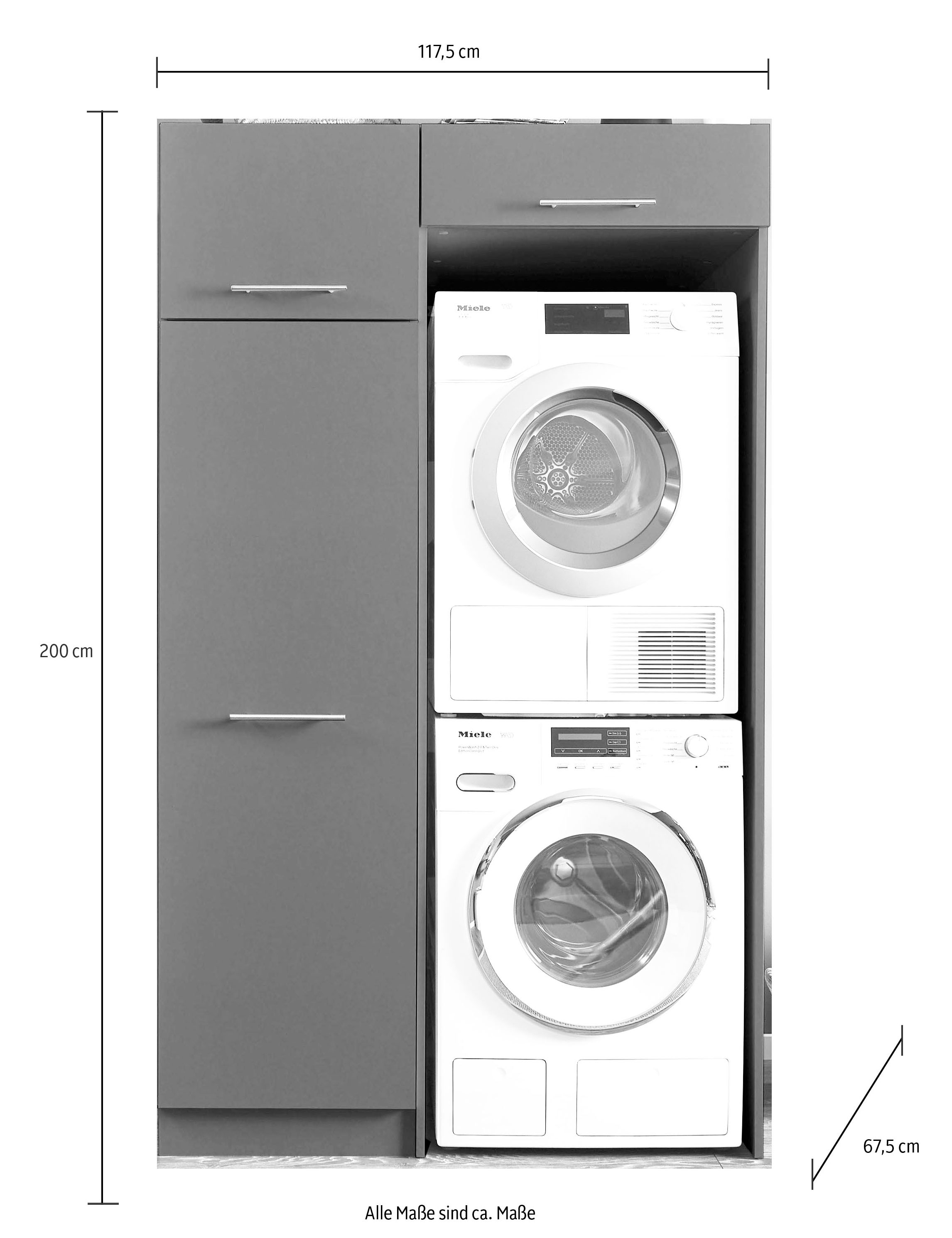 Laundreezy Mehrzweckschrank-Set »LAUNDREEZY LDLK2«, Breite 117,5 cm