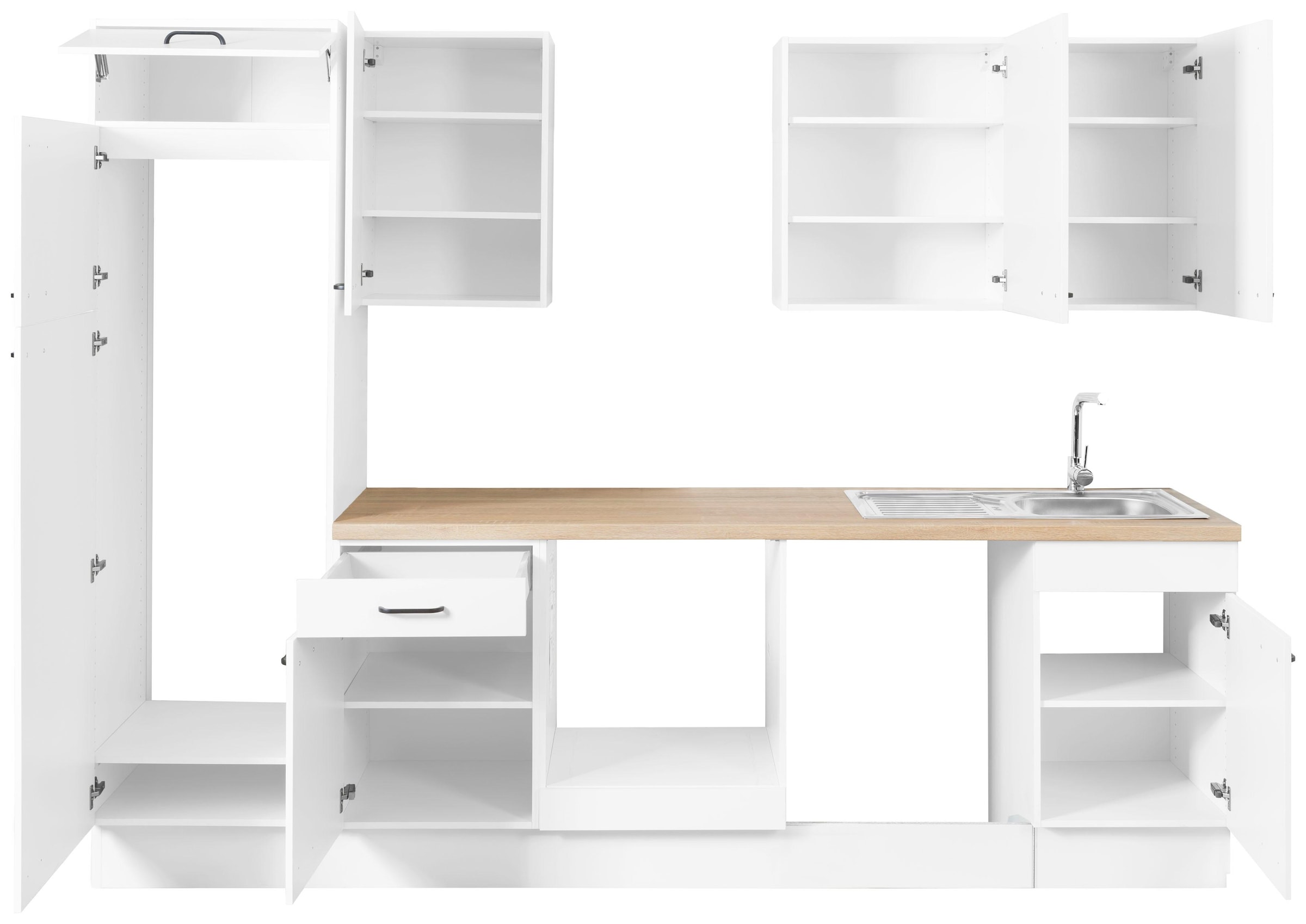 OPTIFIT Küchenzeile »Elga«, Premium-Küche mit Soft-Close-Funktion, Vollauszug, Breite 280 cm