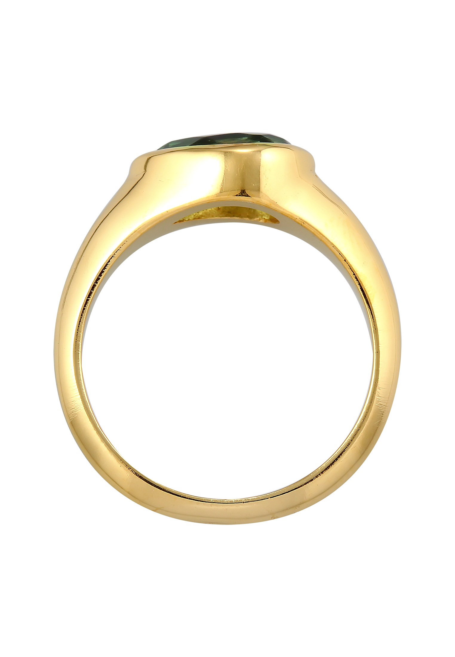 Elli Premium Silberring »Ring Quarz Grün Klassik 925 Silber vergoldet«