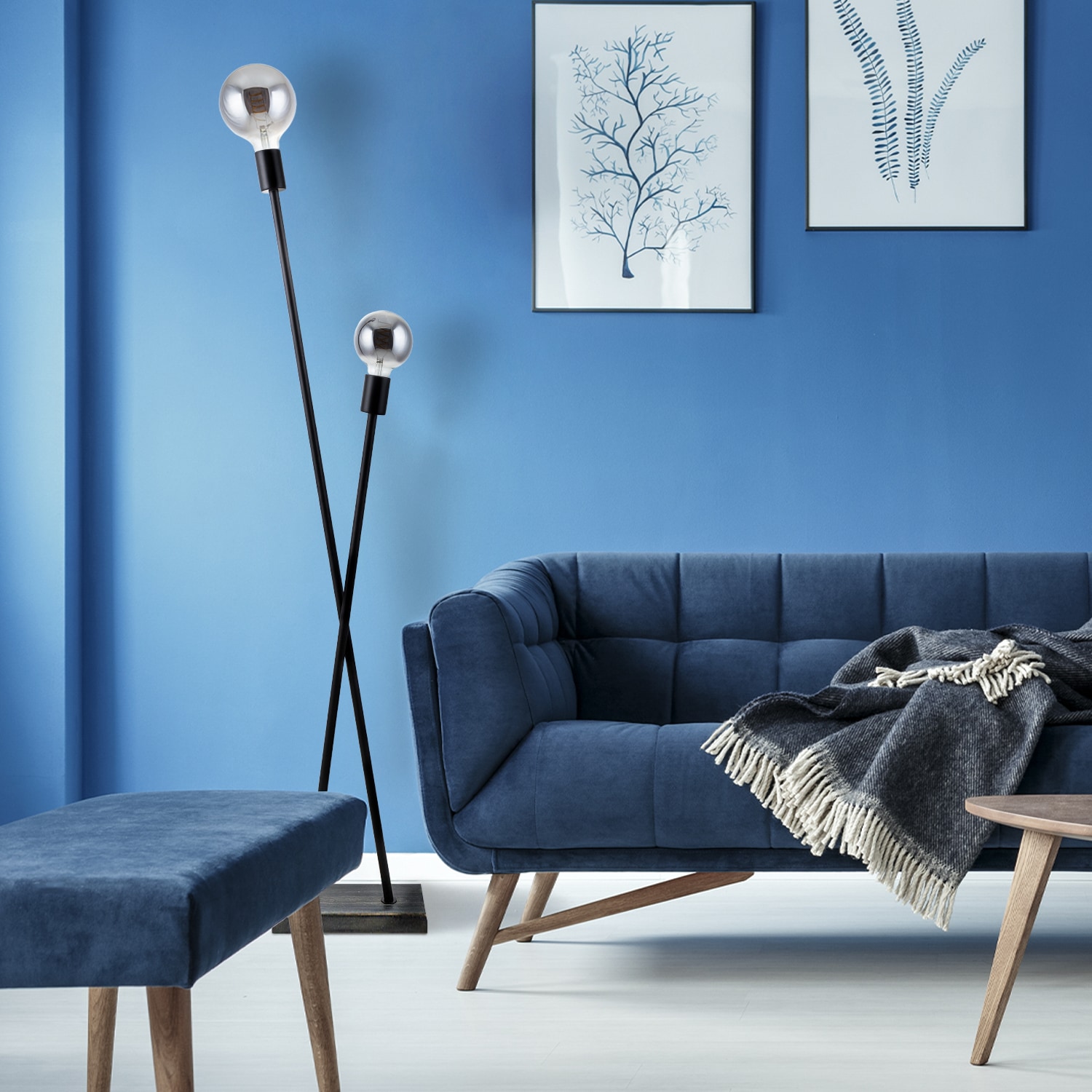Paco Home Stehlampe »IKS«, 2 LED Industrial kaufen bei Wohnzimmer Lampe Retro Stehlampe online OTTO Design flammig-flammig, Vintage E27