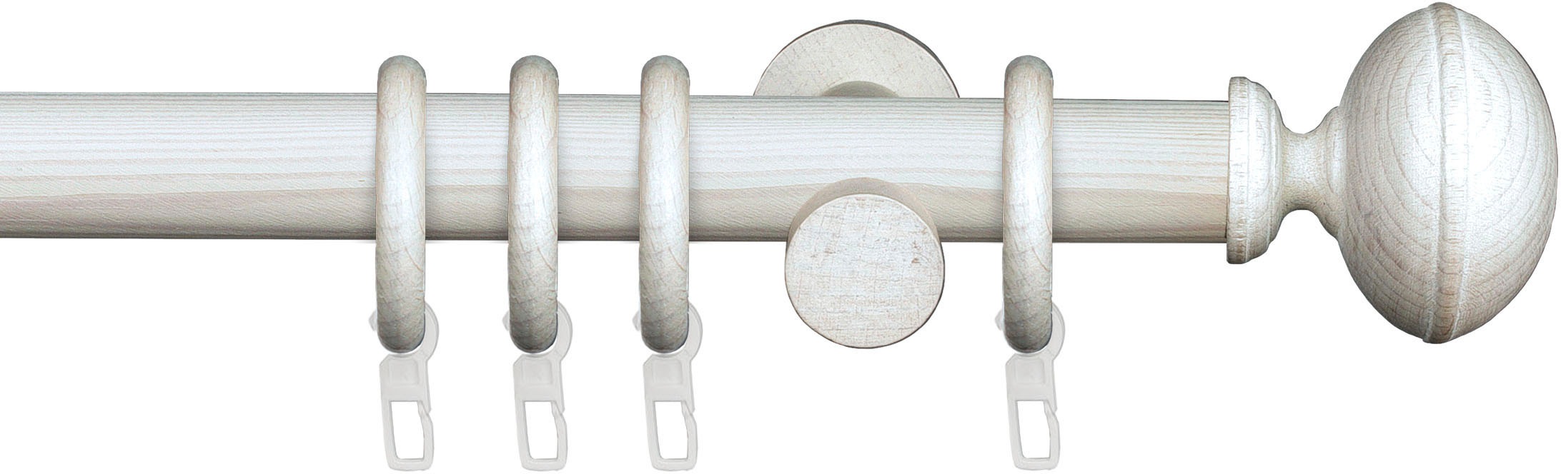 Liedeco Gardinenstange »Stilgarnitur 28 mm Klingel«, 1 läufig-läufig, Fixmaß, Gardinenstange Komplett