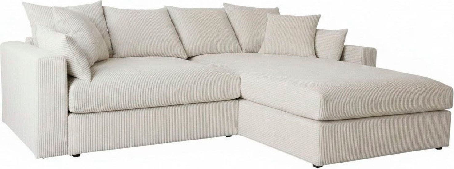 OTTO home Ecksofa »Cosy Lounge L-Form, Breite 268 cm« Mega-Sofa mit Cordstoff bezogen, mit Federkern & 5 Zierkissen