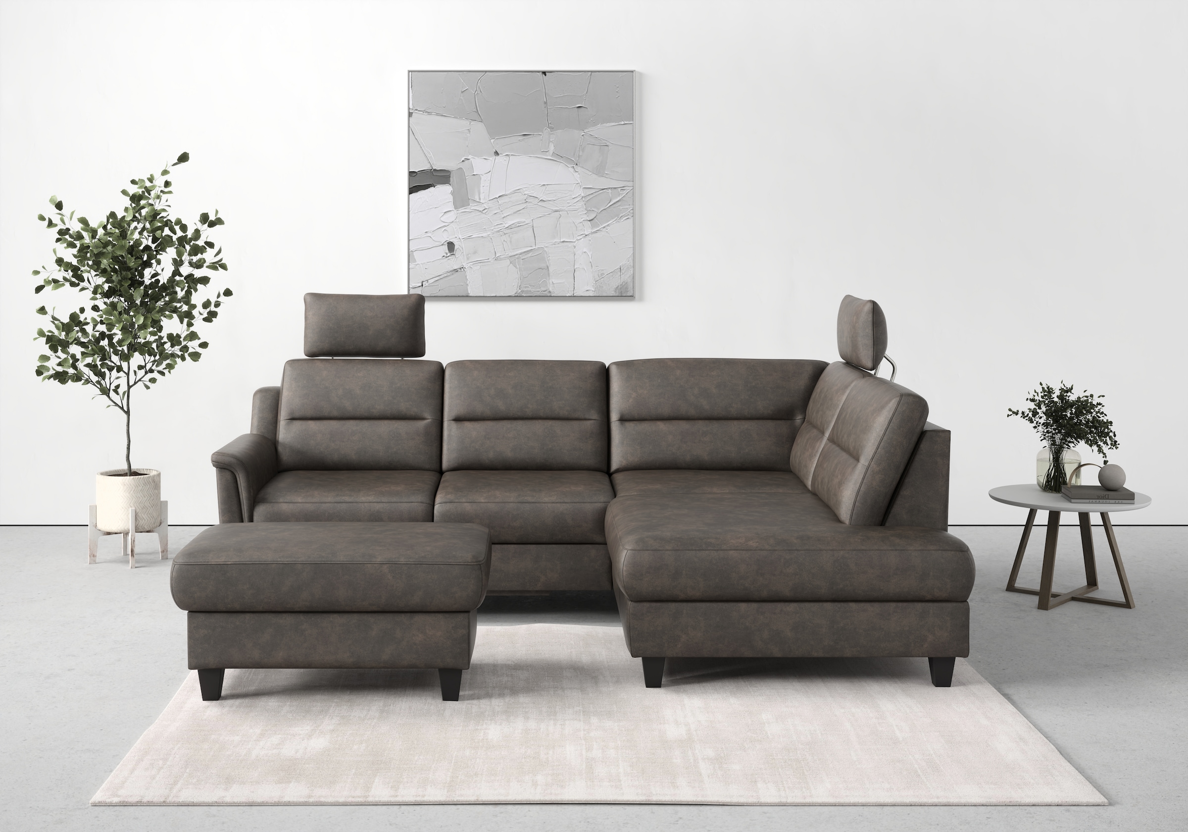 sit&more Stauraumhocker »Farö«, mit Stauraum und Federkern und wengefarbenen Füßen