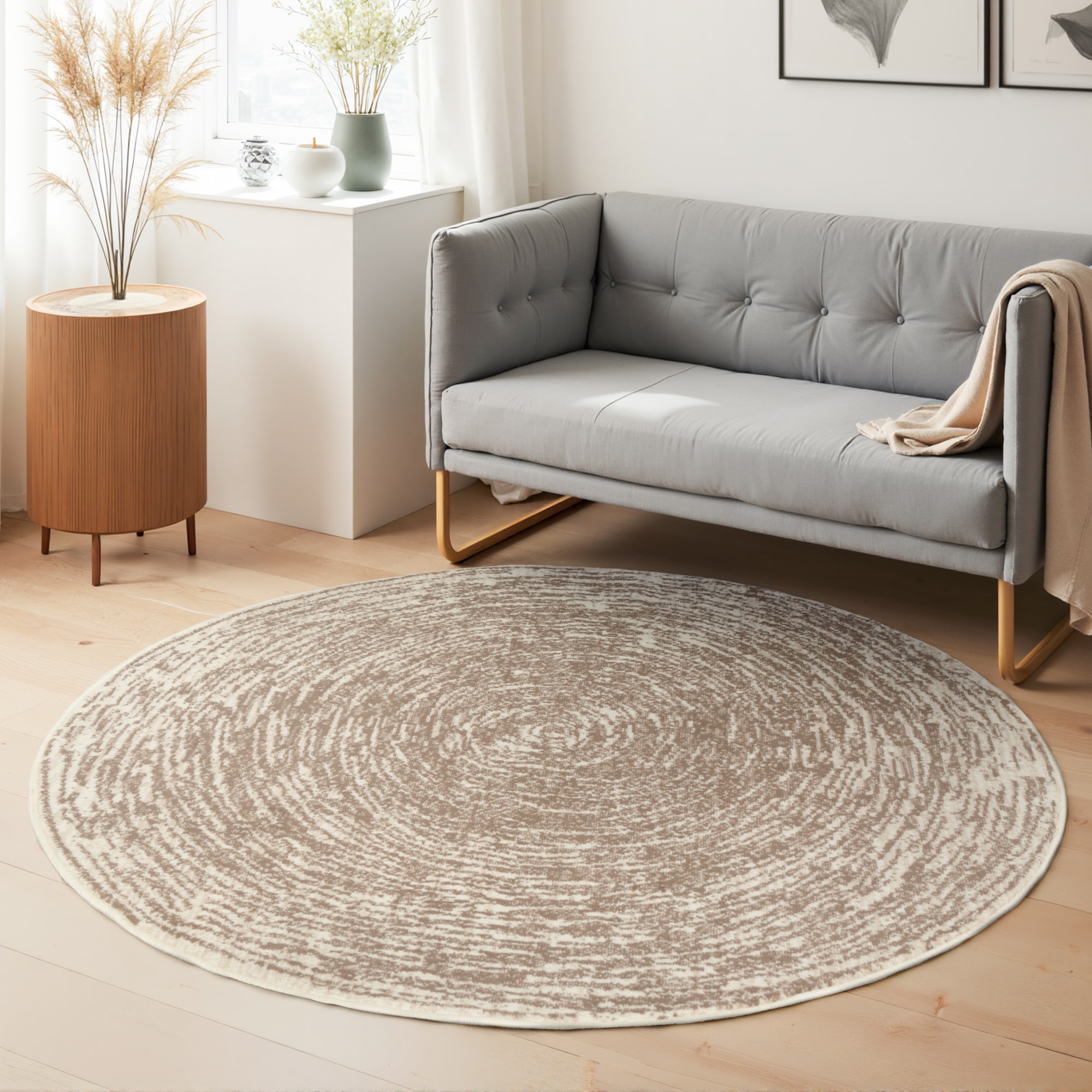 HANSE Home Teppich »Cavallo«, rund, 9 mm Höhe, Wohnzimmer, Schlafzimmer, Flur, Kurzflor, meliert, Vintage, weich