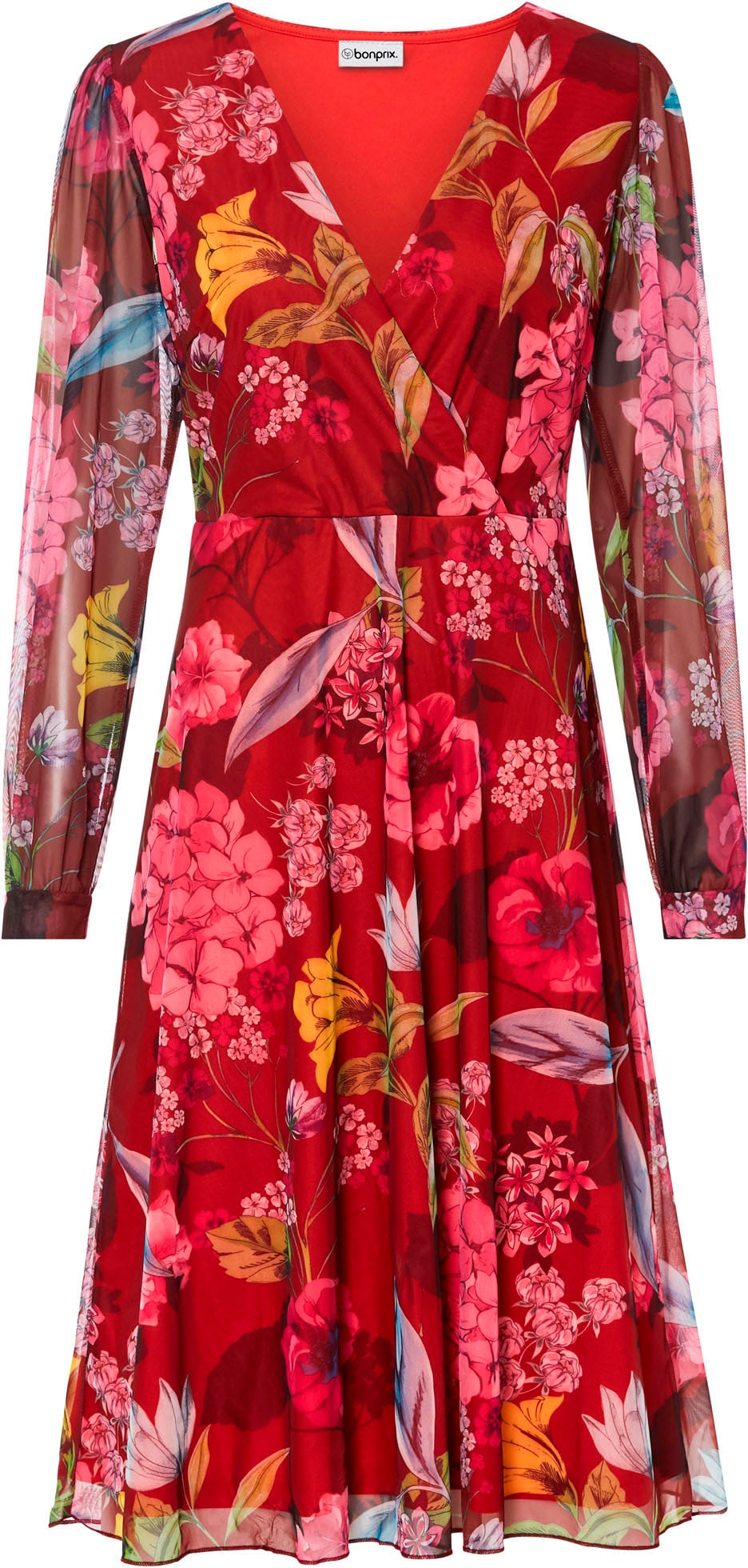 bonprix Midikleid für femininen Look, aus leichtem Mesh-Material, eleganter Stil