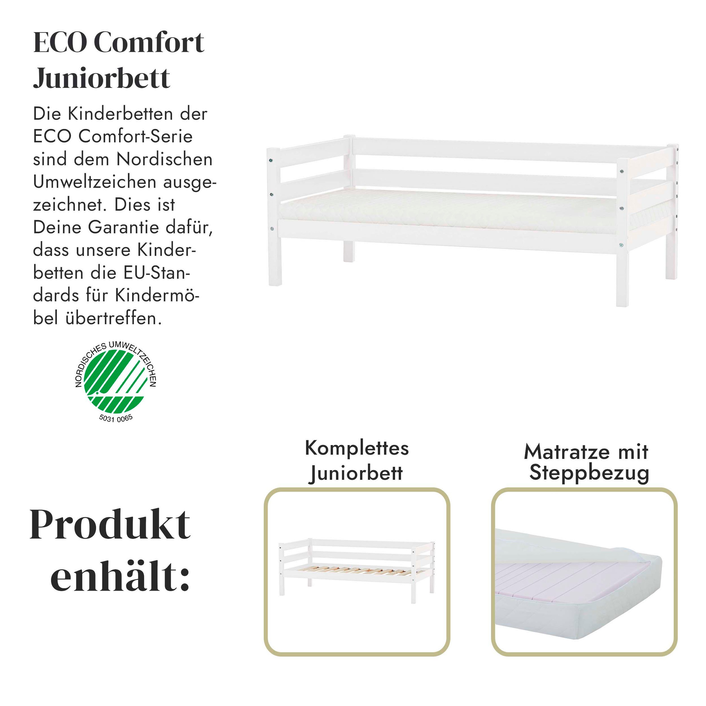 Hoppekids Einzelbett »ECO Comfort«, (Set), mit Rollrost in 8 Farben, wahlweise mit Matratze und Absturzsicherung