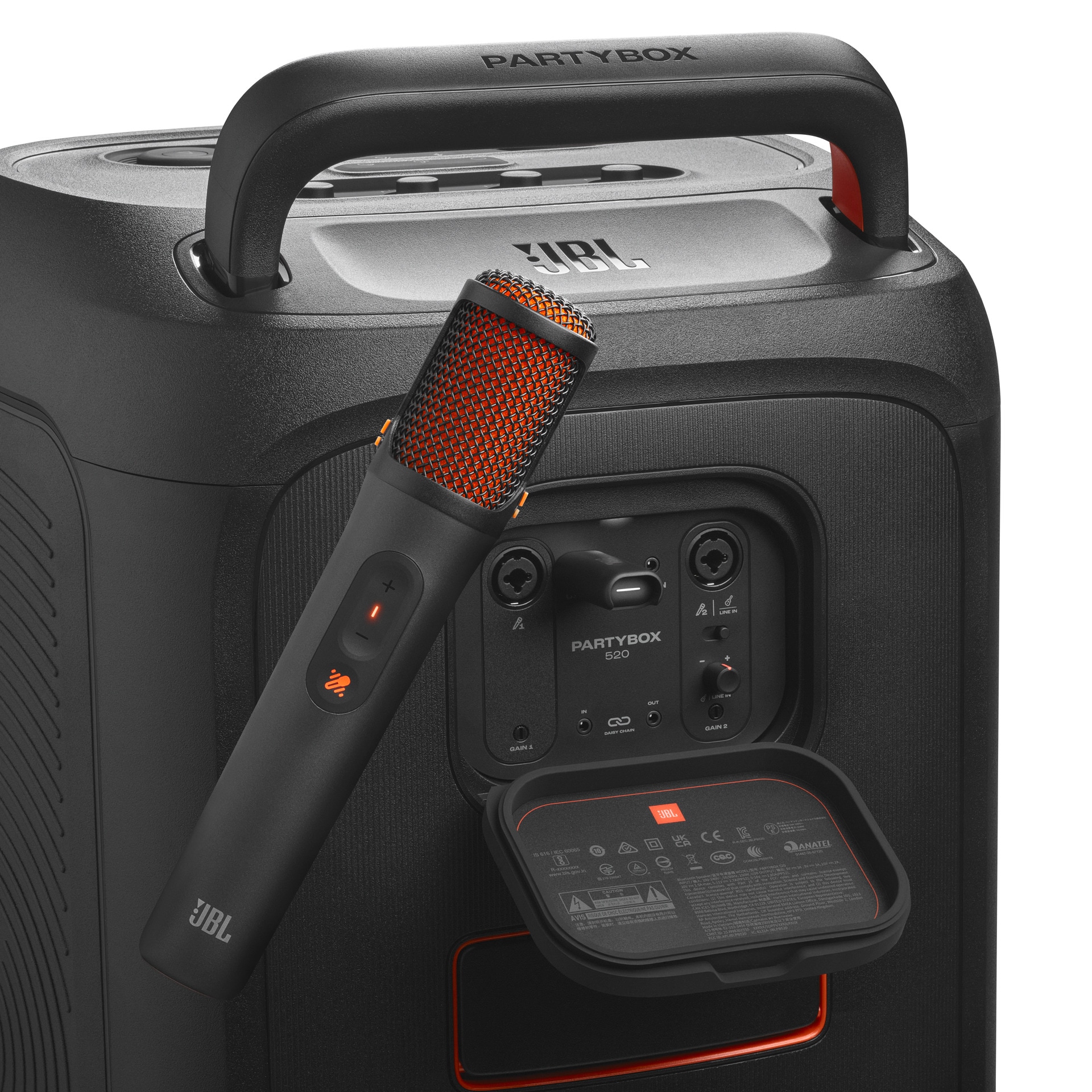 JBL Mikrofon »EasySing Mics Mikrofon für Club 120, Stage 320, Partybox 520 und 720« 2 kabellose,KI-gesteuerte Karaoke-Mics mit Stimmentfernung in Echtzeit