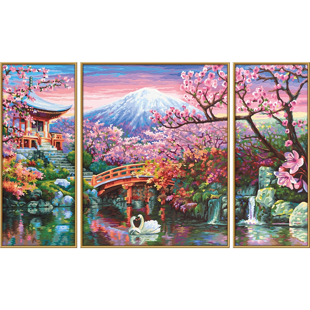 Schipper Malen nach Zahlen »Meisterklasse Triptychon - Kirschblüte in Japan«