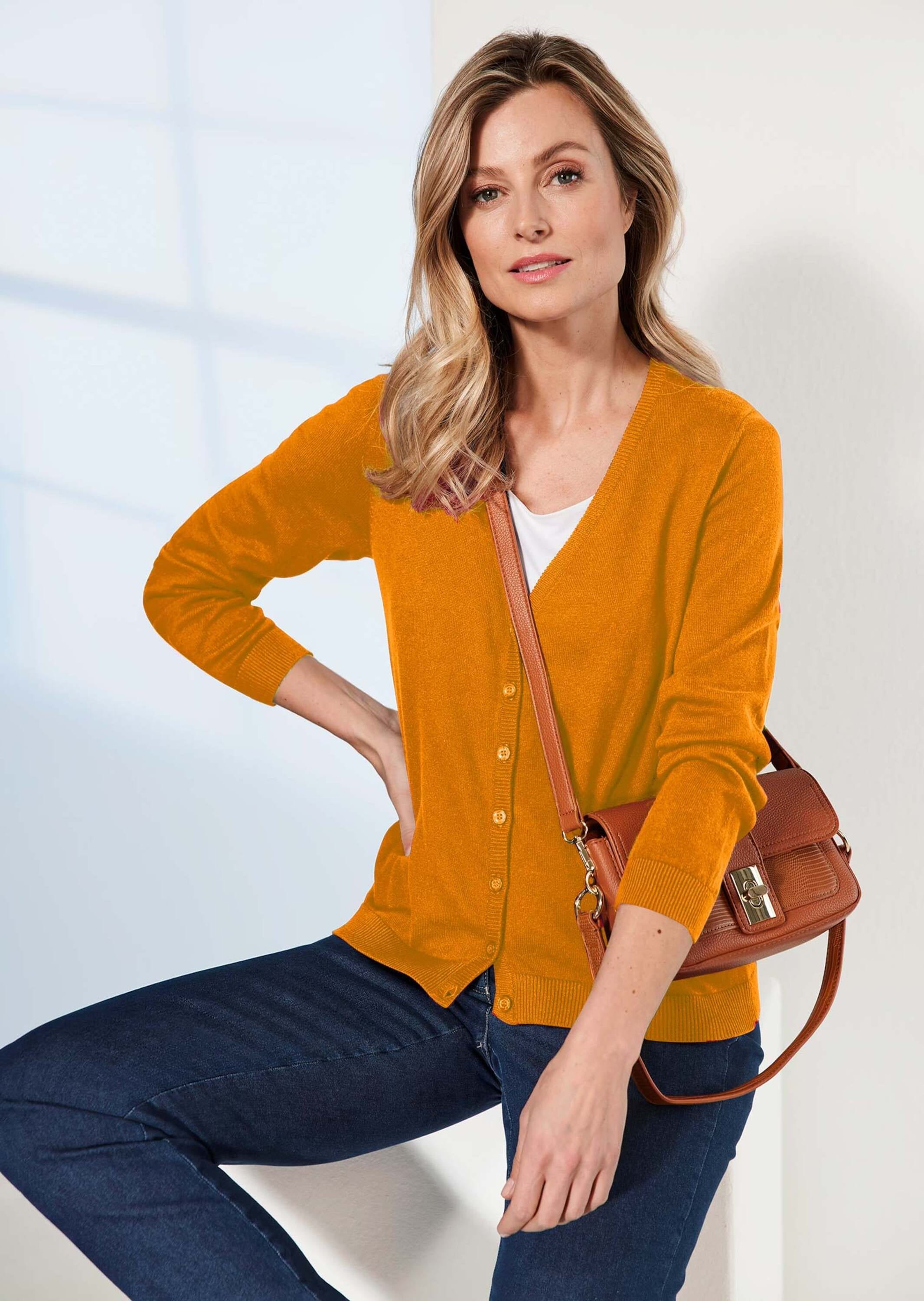 GOLDNER Strickjacke »Kurzgröße Hochwertige Strickjacke in zeitloser Optik«