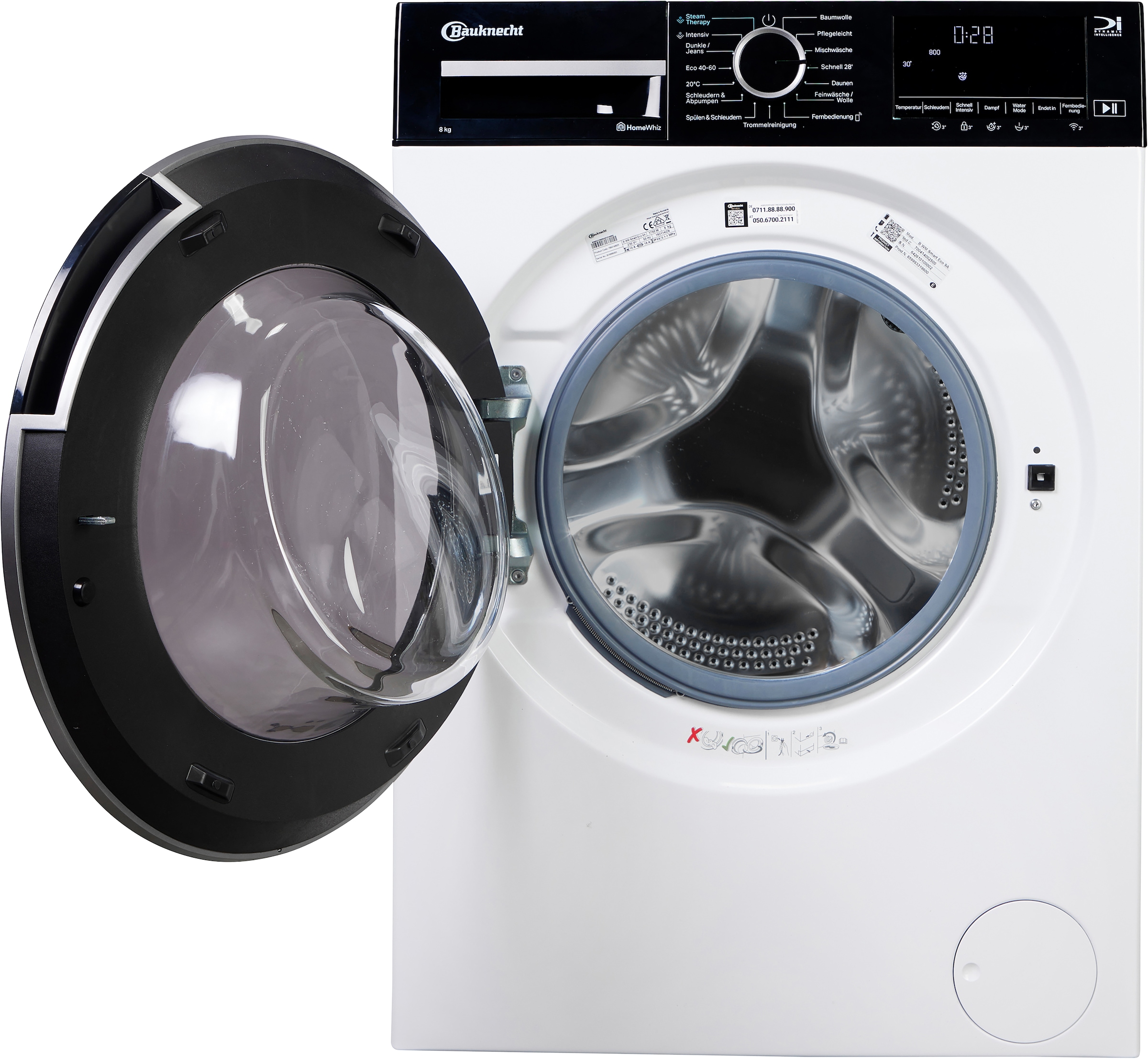 BAUKNECHT Waschmaschine »B WM Smart Eco 8A« 8 kg 1400 U/min Adaptive Wash – Intelligente Anpassung der Programme an Ihre Wünsche