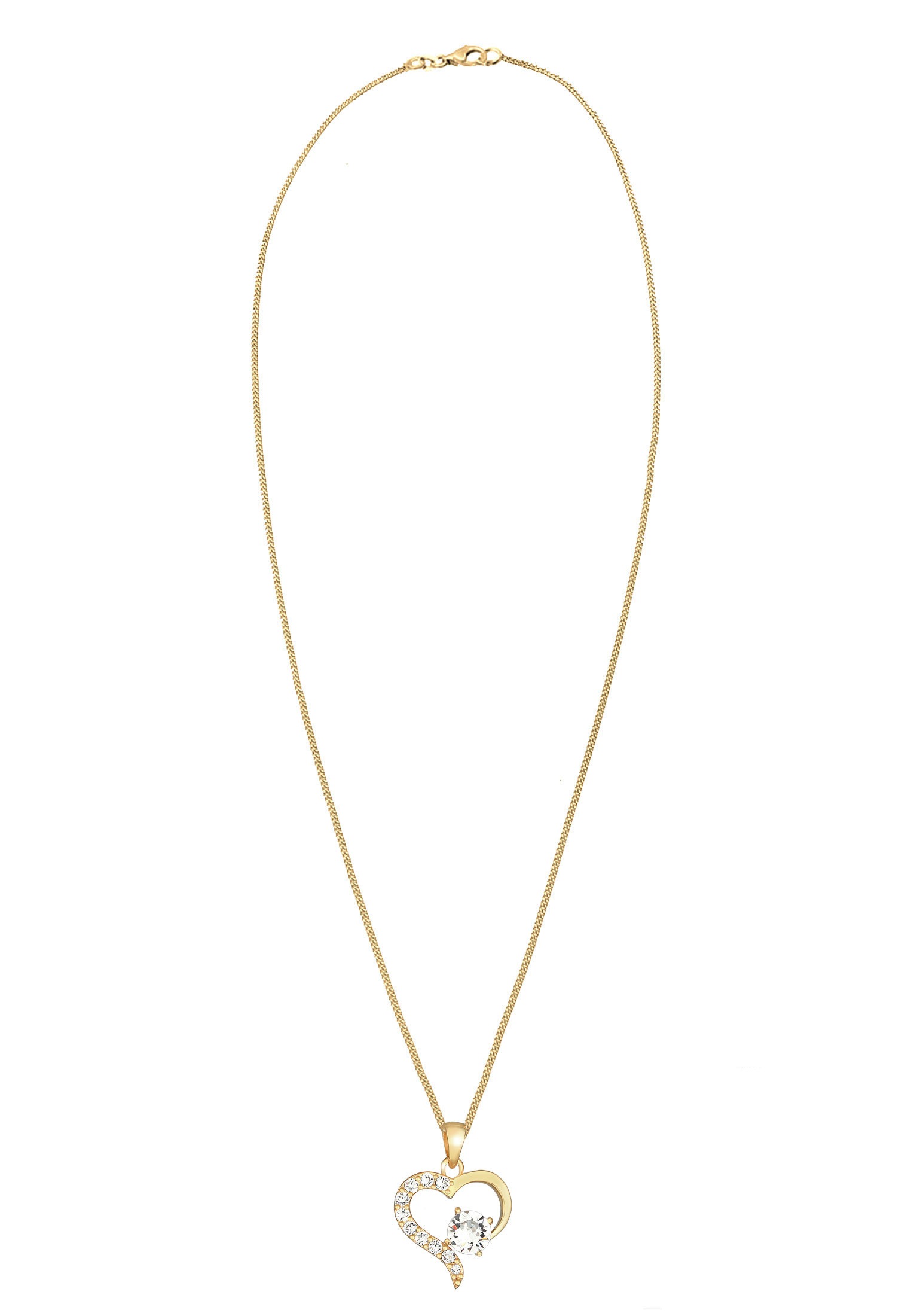 Elli Silberkette »Halskette Herz 925 Silber, mit Kristallen von Swarovski®«