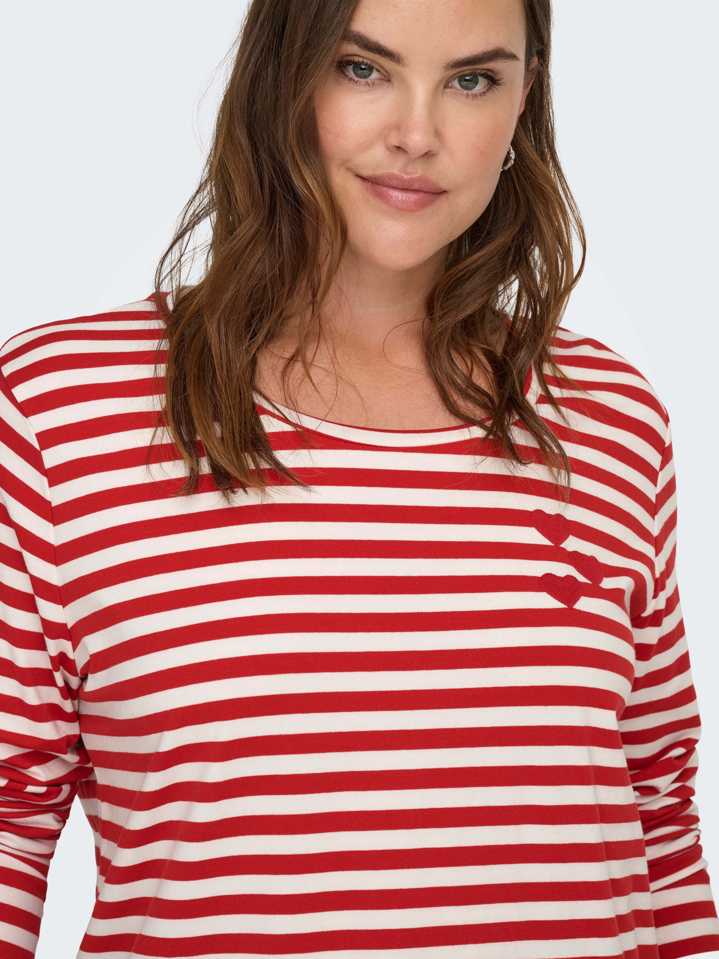 ONLY CARMAKOMA Langarmshirt »CARBODIL L/S O-NECK BLOUSE JRS« Materialmix, regular fit