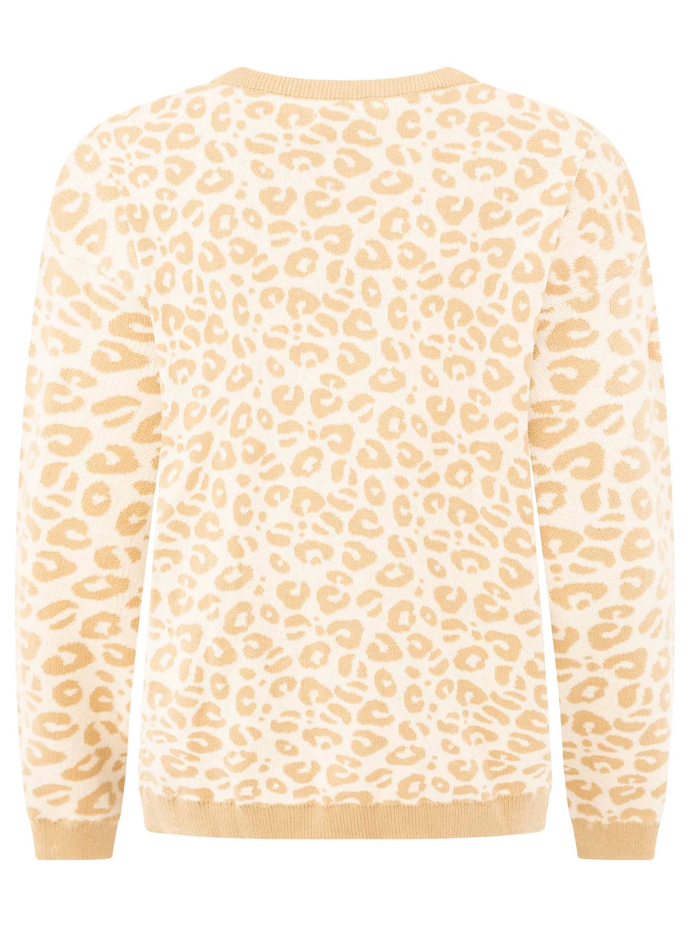 Zwillingsherz Strickpullover »"Gestrickter-Leo"«, Animal-Muster, Rundhalsausschnitt, Langarm, Feinstrick