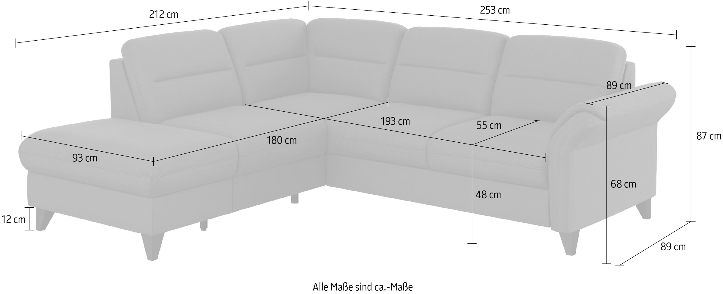 sit&more Ecksofa »Mellum L-Form« Federkern, wahlweise mit Bettfunktion, Stauraum und Armteilfunktion