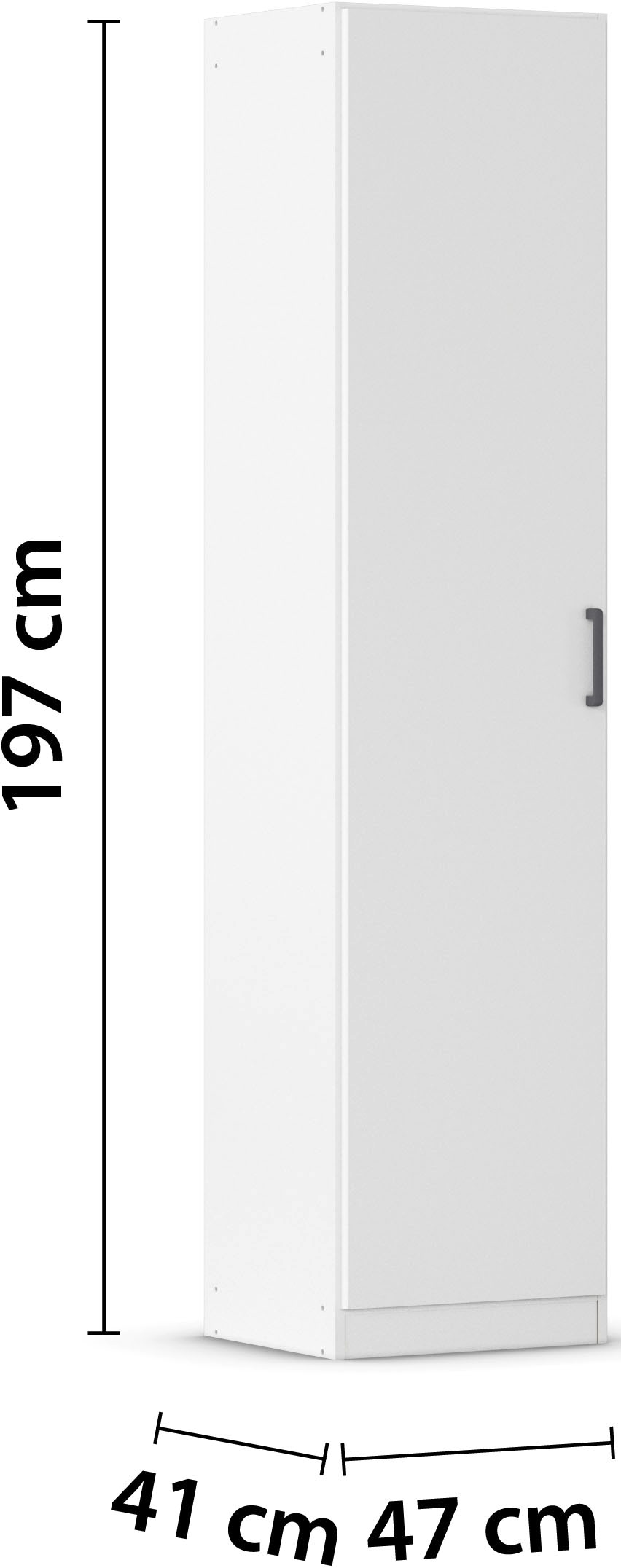 rauch Mehrzweckschrank »Garderobe Kleiderschrank Schrank Schuhschrank Putzschrank MINOSA« Breiten 47/69/91/136 cm, Höhen 197/210 cm,  In 4 Breiten mit vielen Einlegeböden für viel Stauraum MADE IN GERMANY