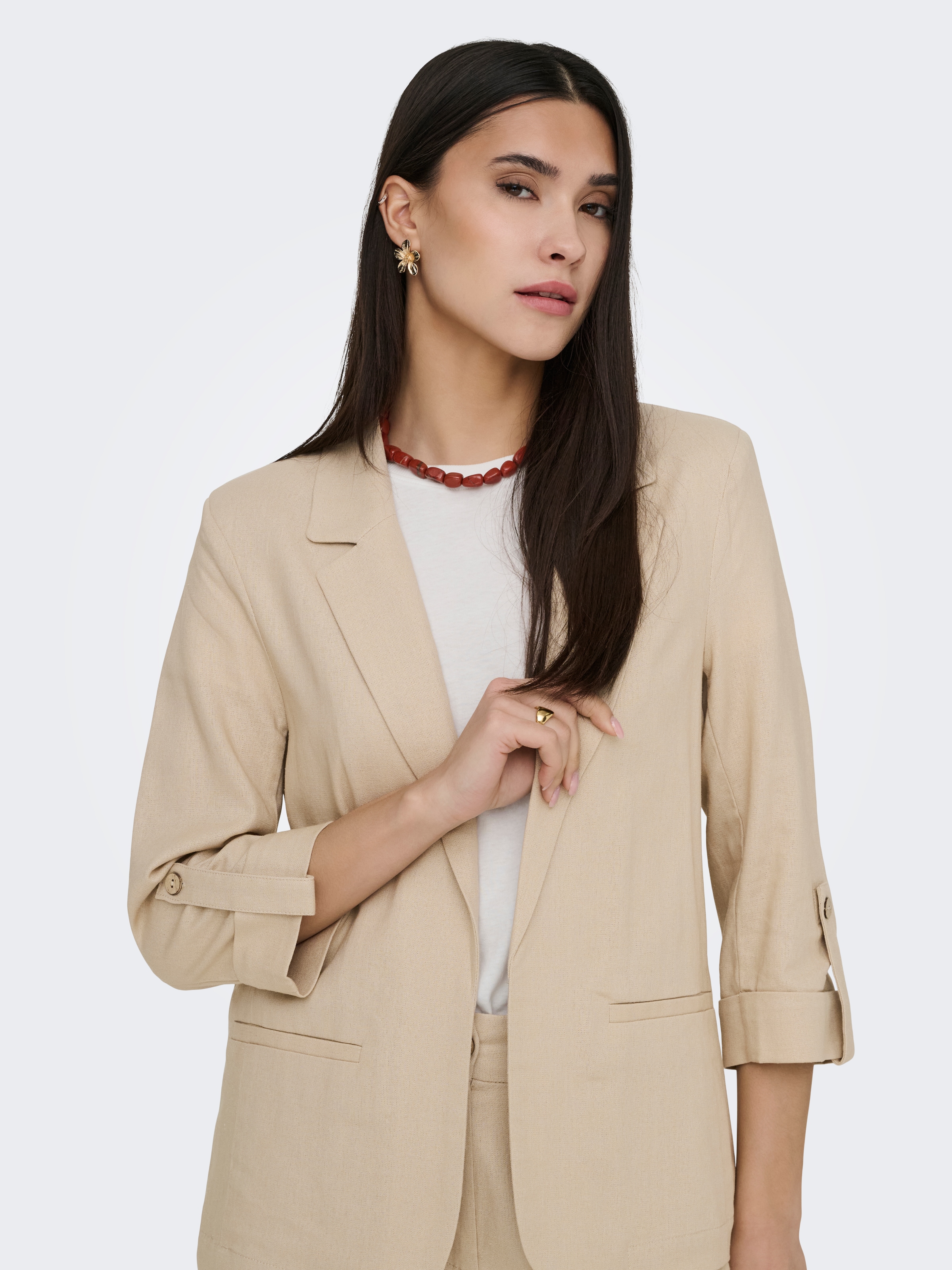 ONLY Kurzblazer »ONLGOA 3/4 UNLINE LINEN BL BLAZER CC TLR« mit Leinen