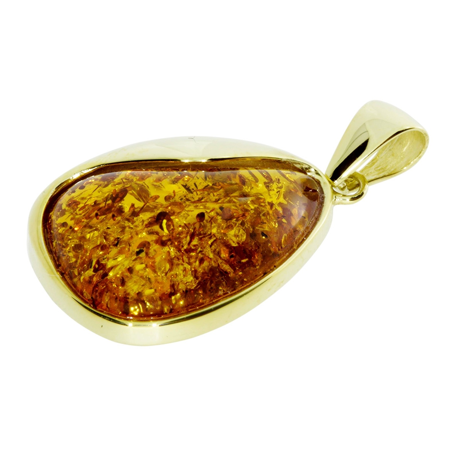 OSTSEE-SCHMUCK Kettenanhänger »- Jeska 34 mm - Gold 333/000 - Bernstein«