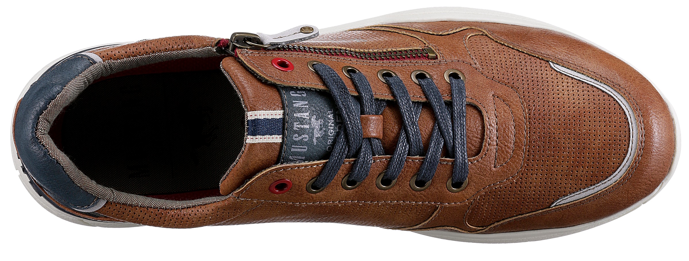 Mustang Shoes Sneaker, mit seitlichem Reißverschluss, Freizeitschuh, Halbschuh, Schnürschuh