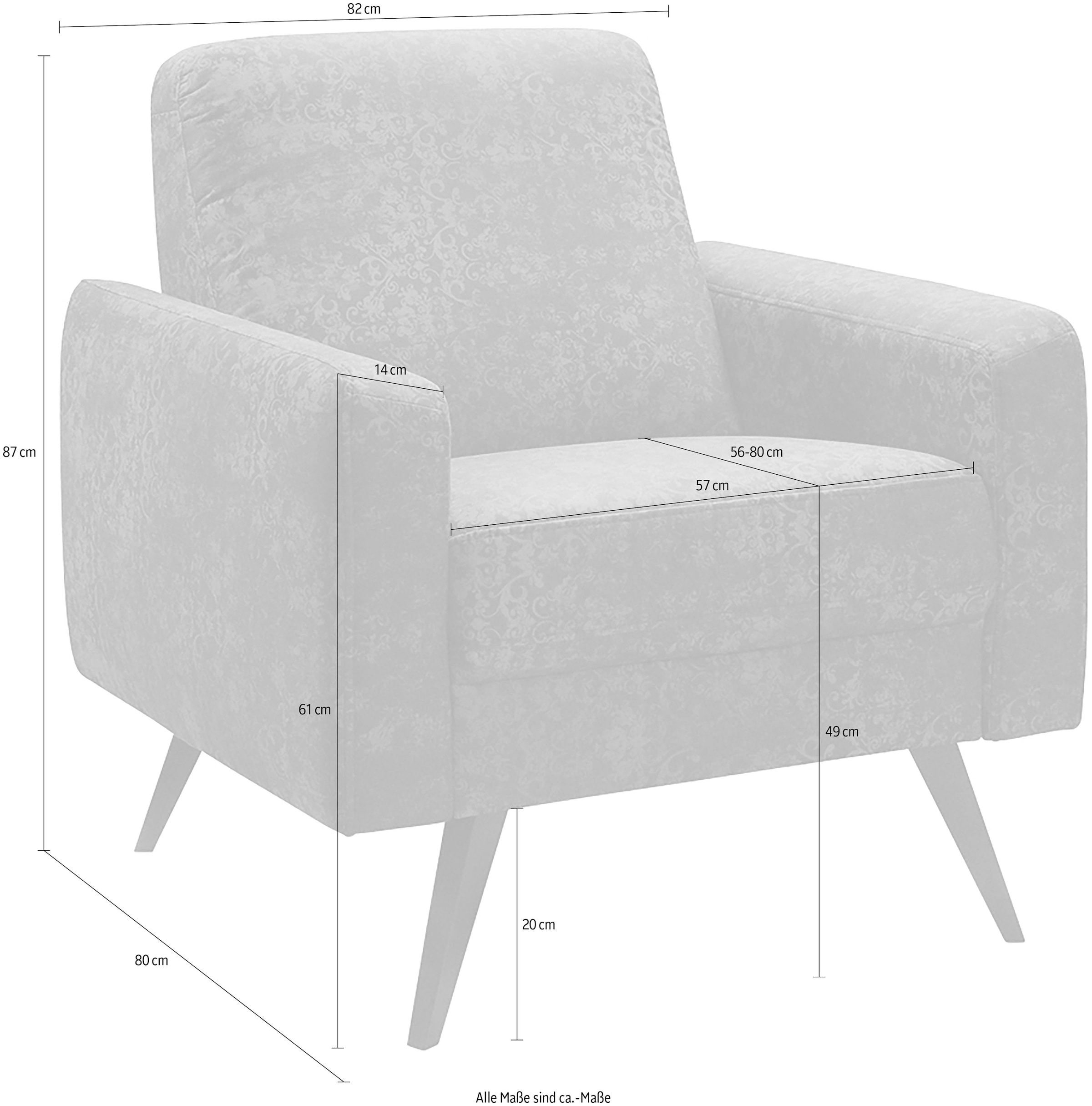 exxpo - sofa fashion Sessel »Side, bequemer Loungesessel mit extravagantem Bezug«