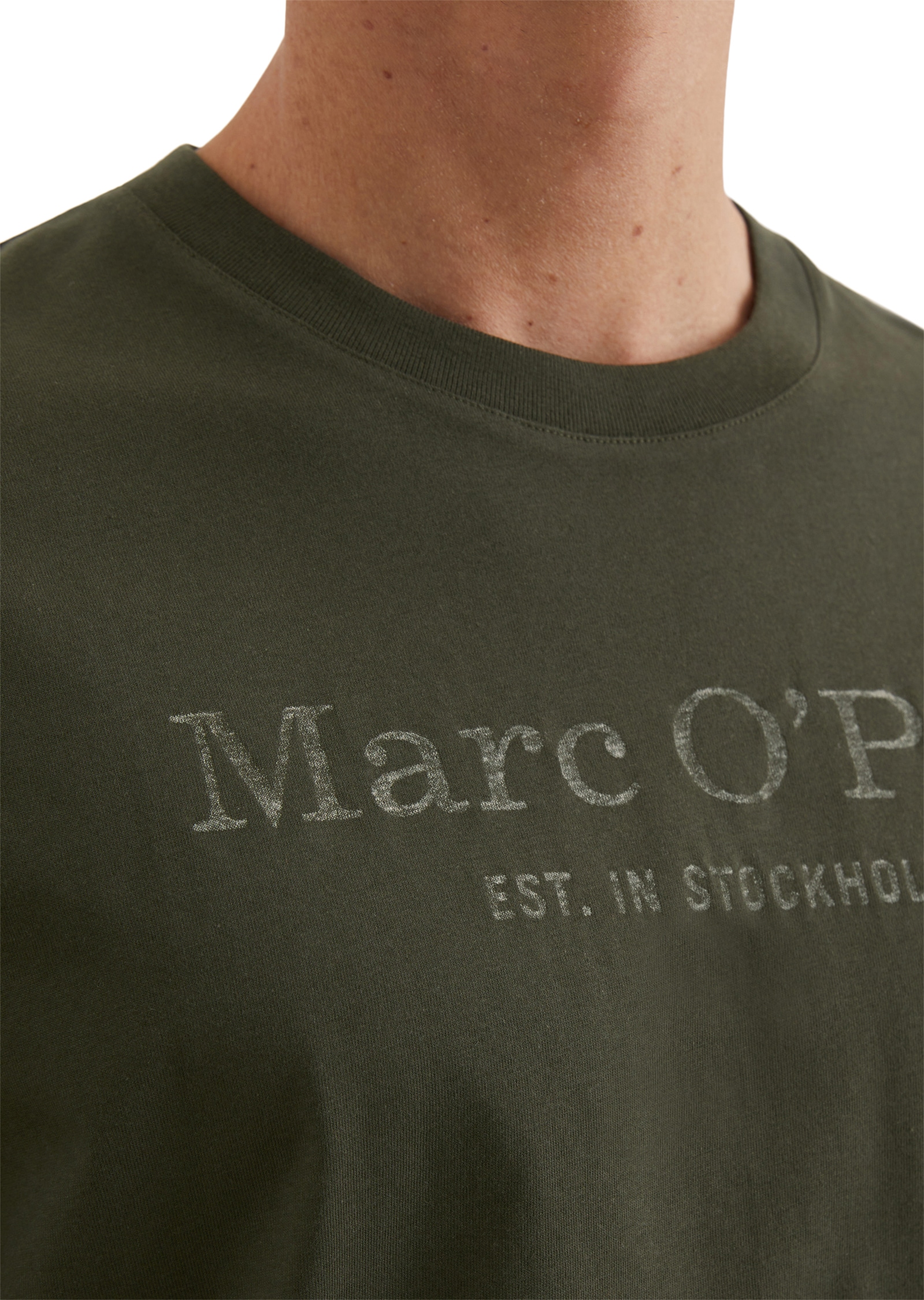 Marc O'Polo T-Shirt, mit tonigem Label-Print vorne