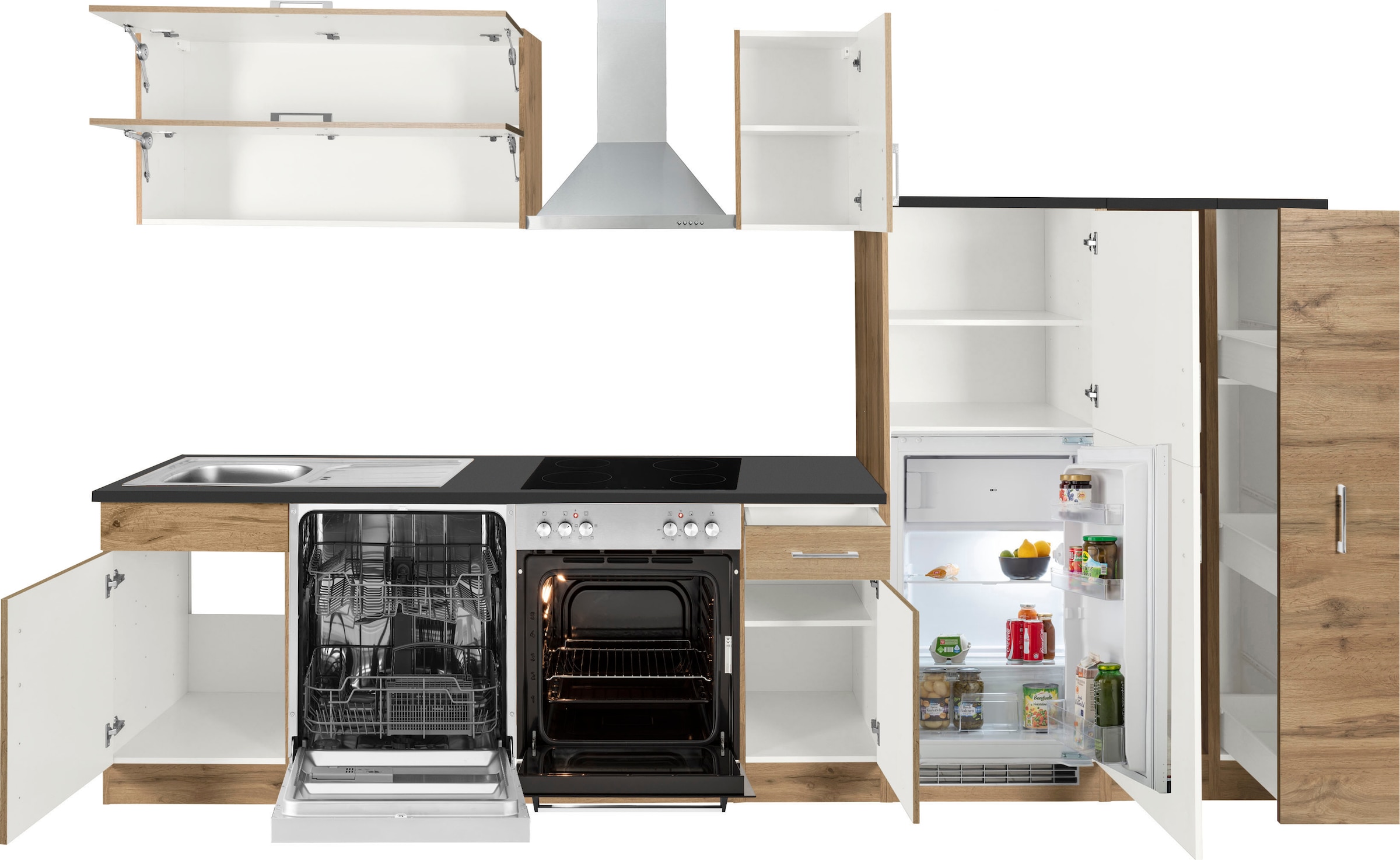 KOCHSTATION Küchenzeile »KS-Colmar« ohne E-Geräte, Breite 330 cm