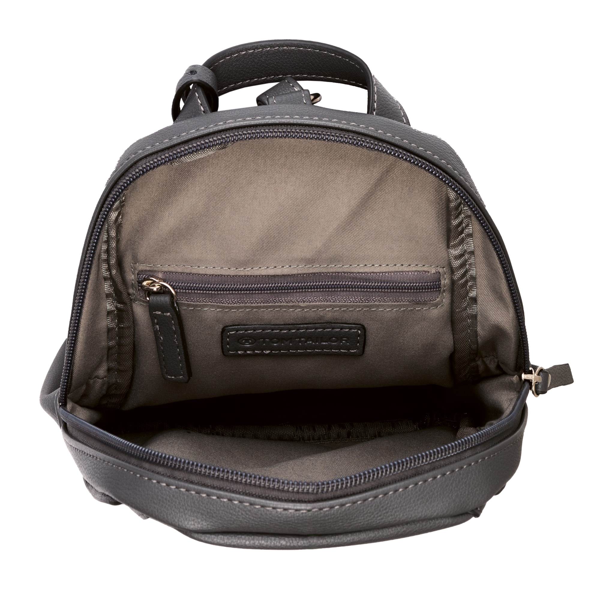TOM TAILOR Cityrucksack »Adela«, aus Lederimtat in modernen Linienführung und abgesetzter Kantenfarbe