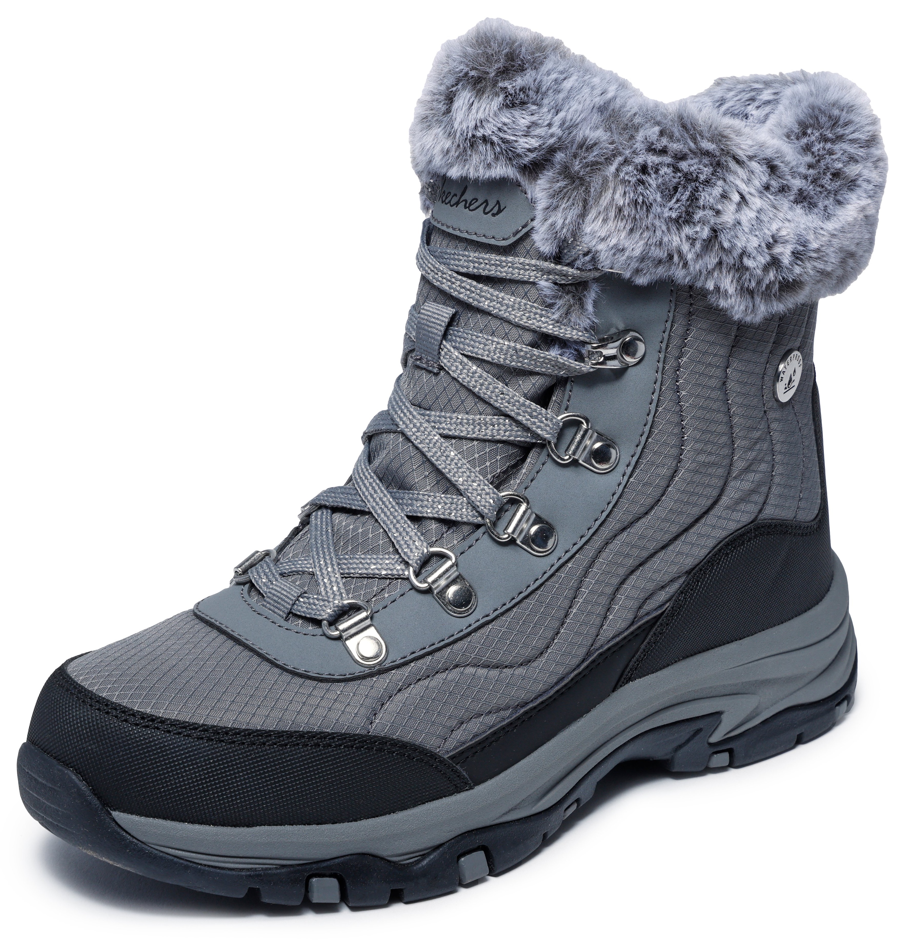 Skechers Damen Winterboots »TREGO-STORMIE« Snowboots, Schnürstiefel mit rutschhemmender Laufsohle, Größe 35