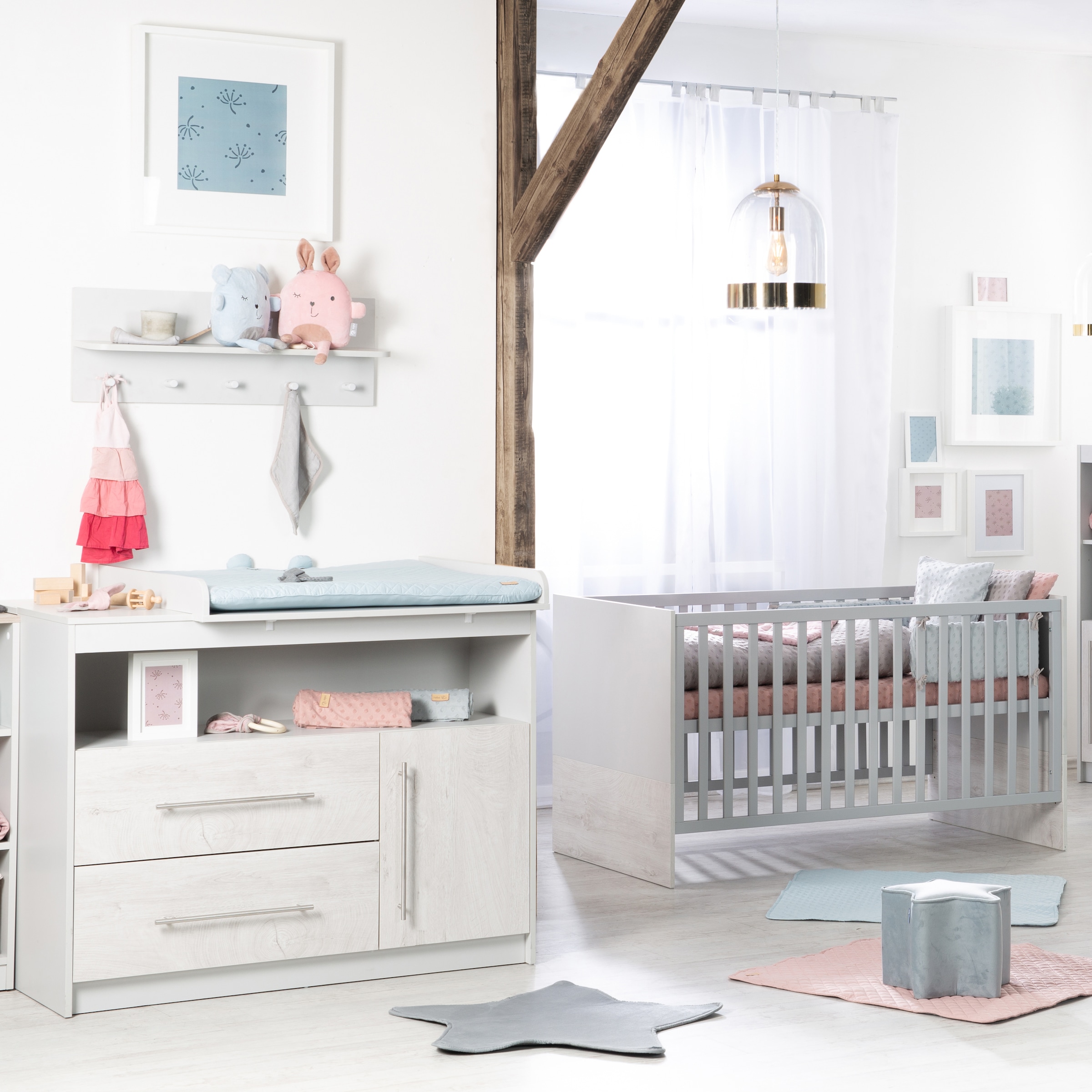 Babymöbel-Set »Maren 2«, (Spar-Set, 2 tlg., Kinderbett, Wickelkommode), mit Kinderbett...