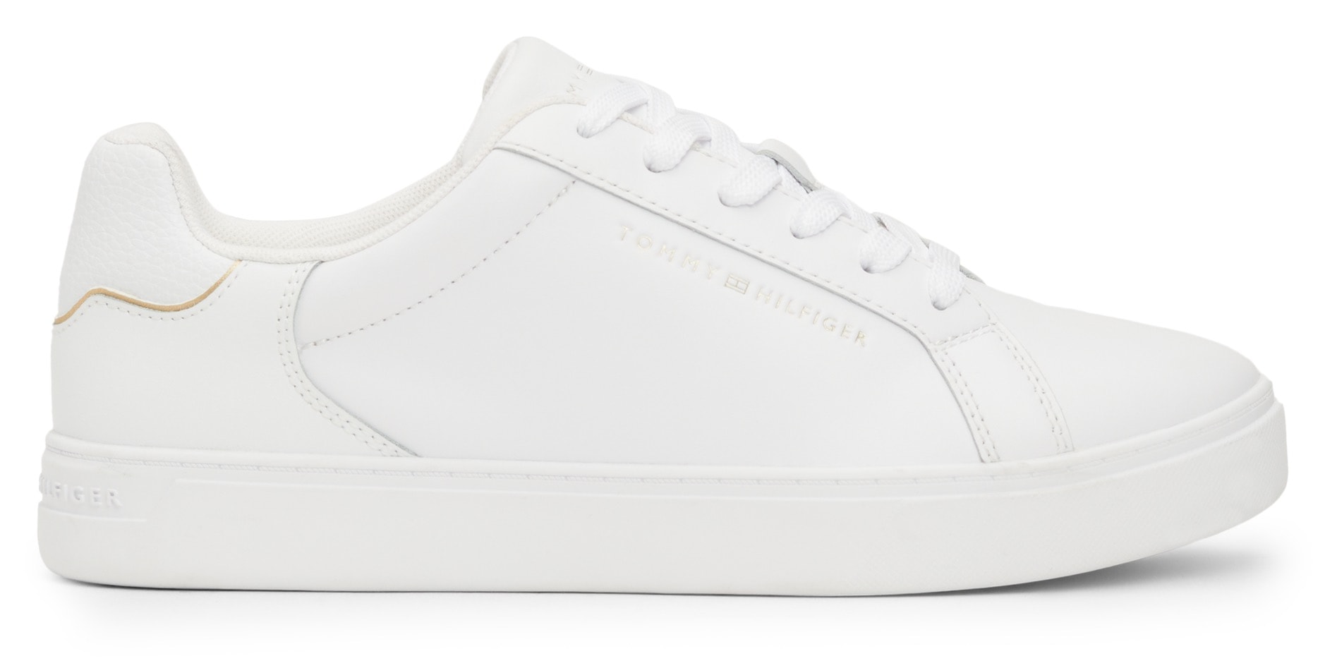 Tommy Hilfiger Plateausneaker »ESSENTIAL COURT SNEAKER«, Freizeitschuh, Halbschuh, Schnürschuh mit Logoprägung