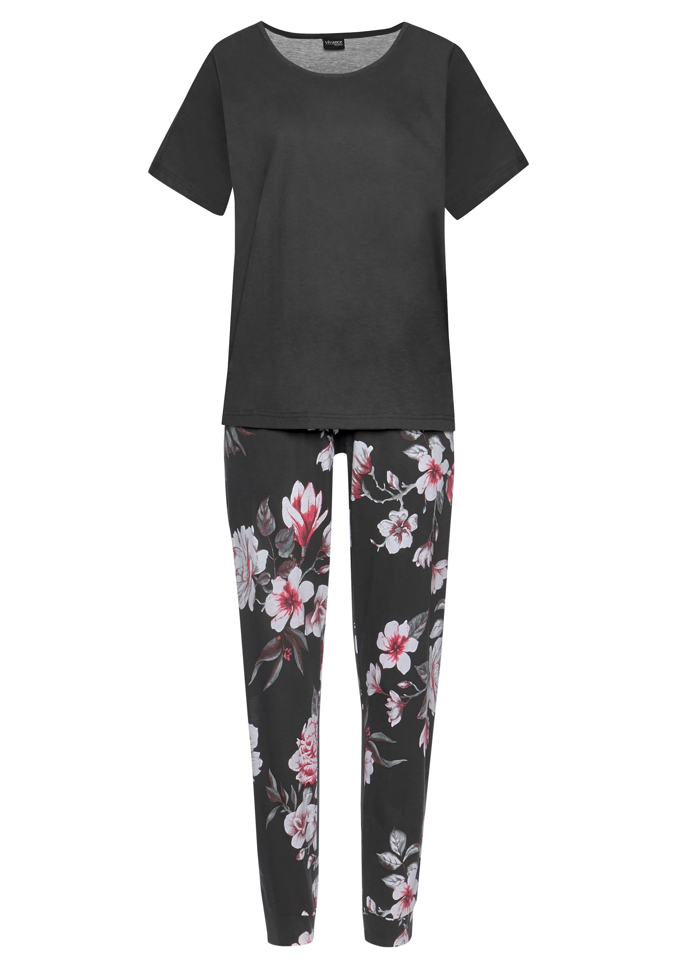 Vivance Dreams Pyjama, (2 tlg.), mit Blumendruck