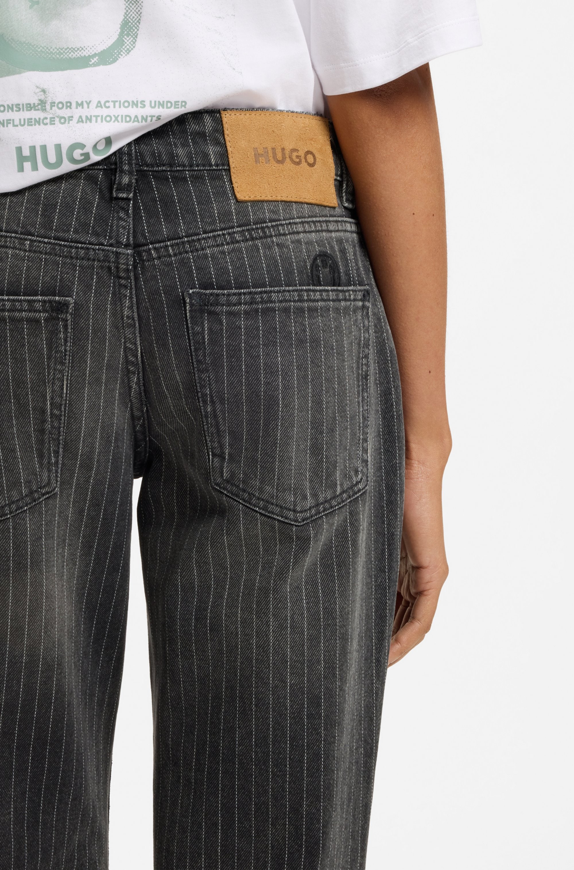 HUGO Bootcut-Jeans »Gelissa« mit Nadelstreifen, Mid Rise