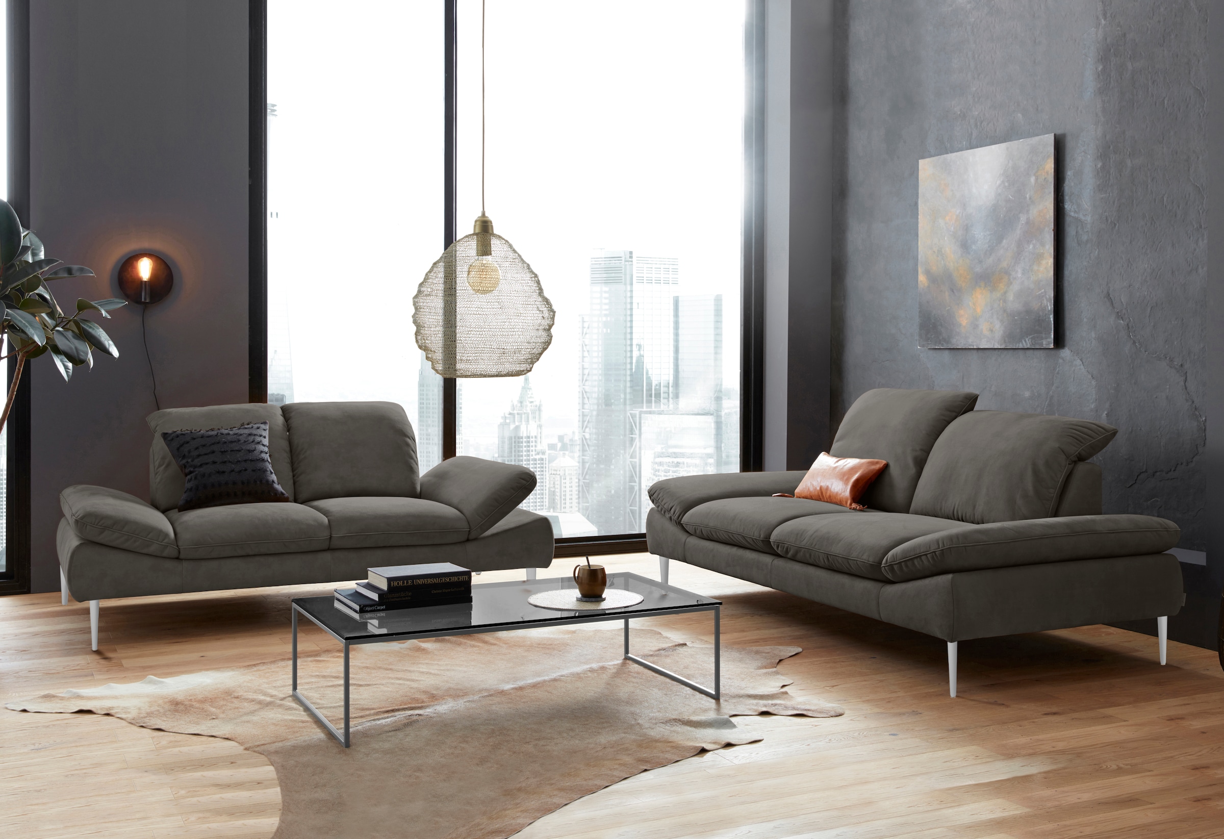 W.SCHILLIG 2-Sitzer »enjoy&MORE« mit Sitztiefenverstellung, Füße silber matt, Breite 202 cm