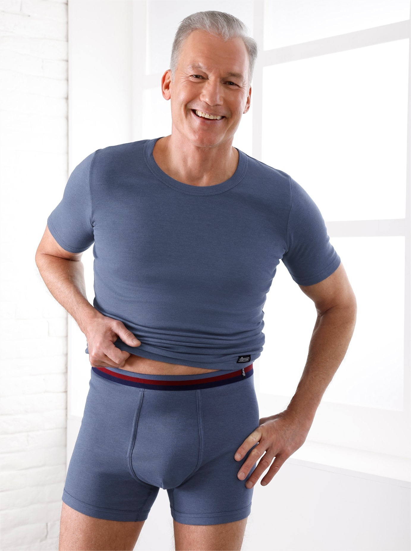 Kings Club Herren Unterziehshirt 2 Stk. tlg. in blau, Größe 10