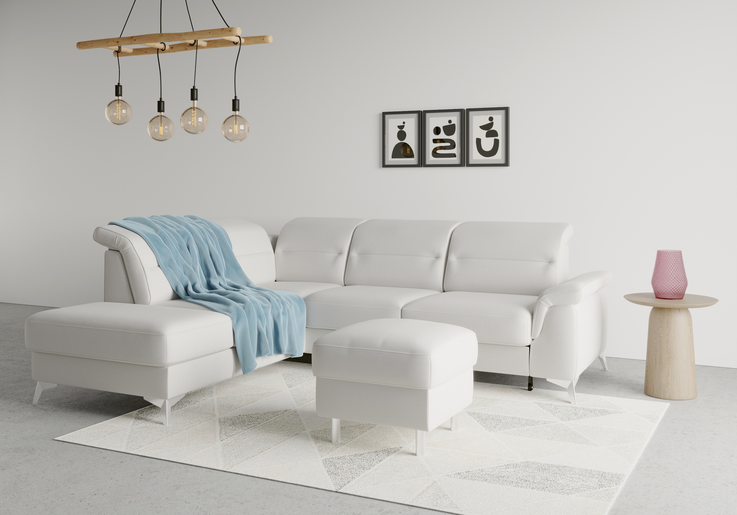 sit&more Ecksofa »Sinatra L-Form«, mit Ottomane, optional mit Kopfteilverstellung und Armteilfunktion