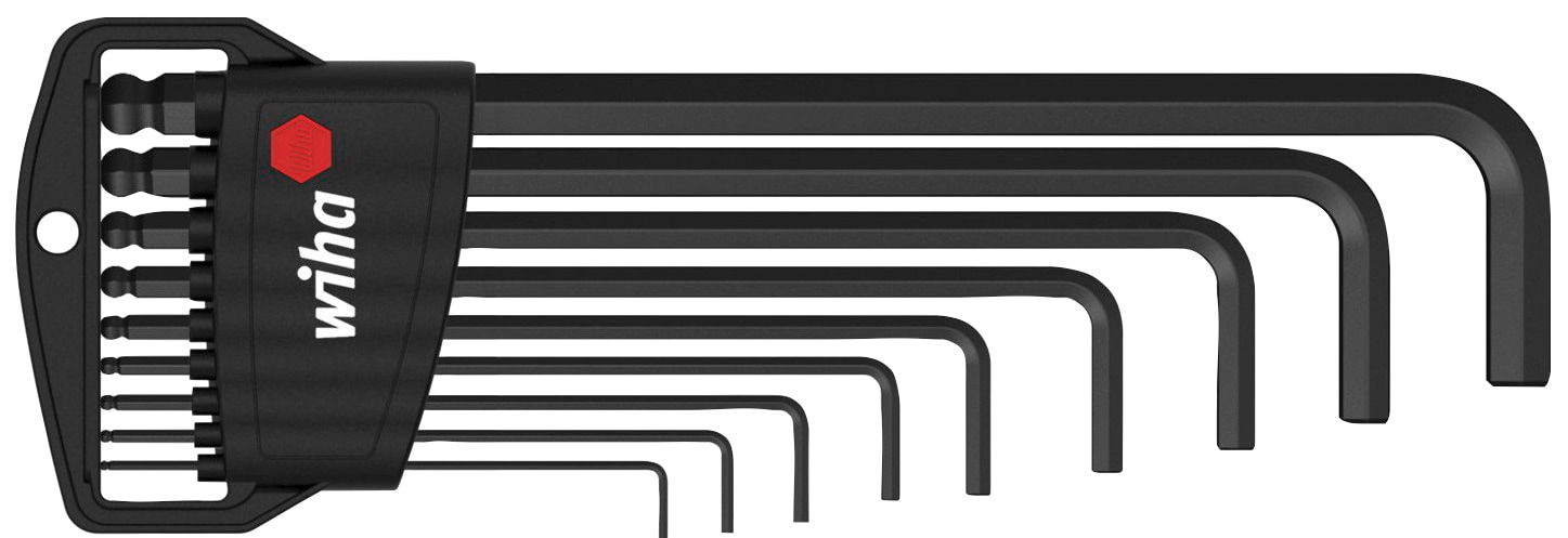 Wiha Werkzeugset »Stiftschlüssel (03879)«, 10-tlg., im Classic-Halter, Sechskant-Kugelkopf, schwarzoxidiert
