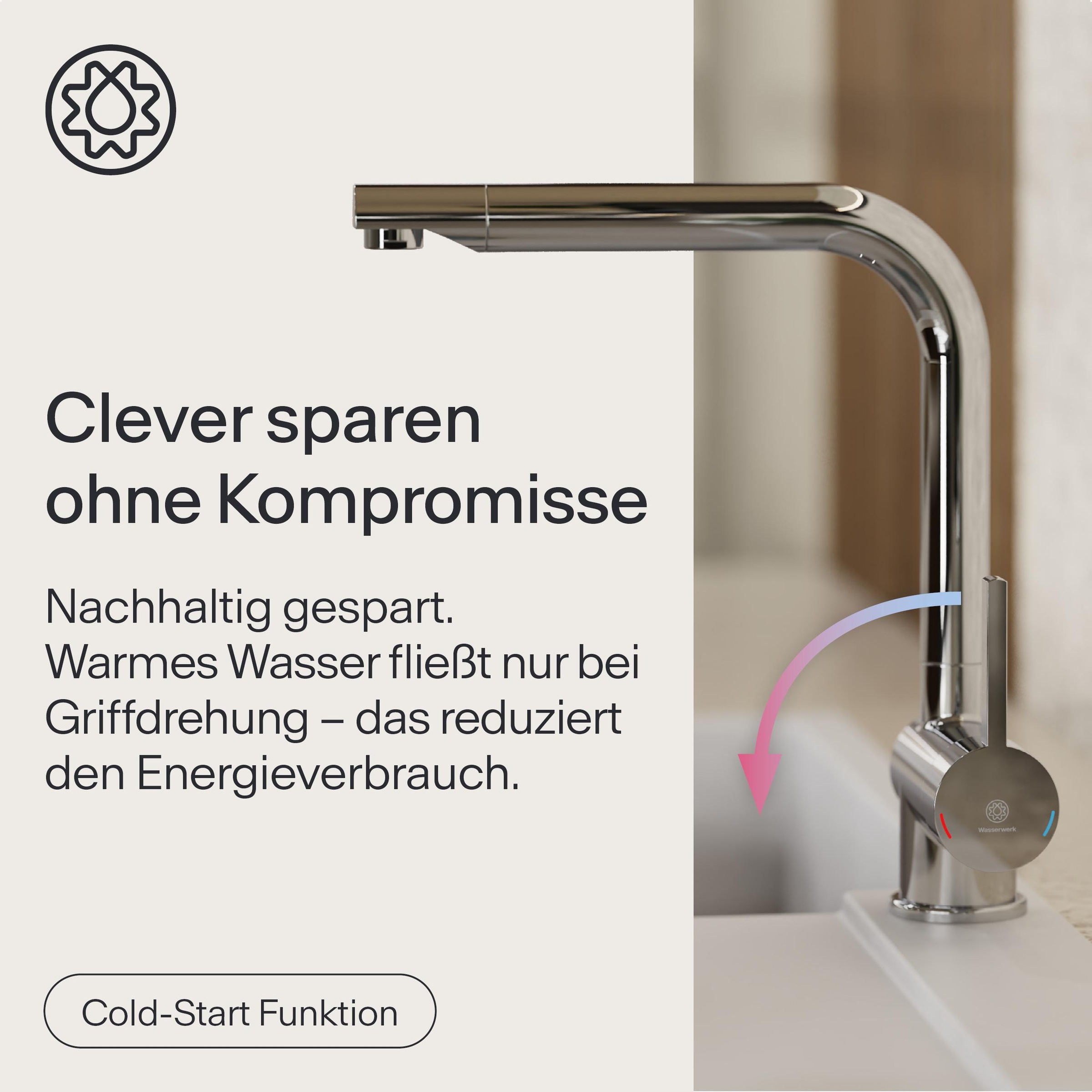 WASSERWERK Spültischarmatur »WK 4, Wasserhahn, Küche, Einhebelmischer«