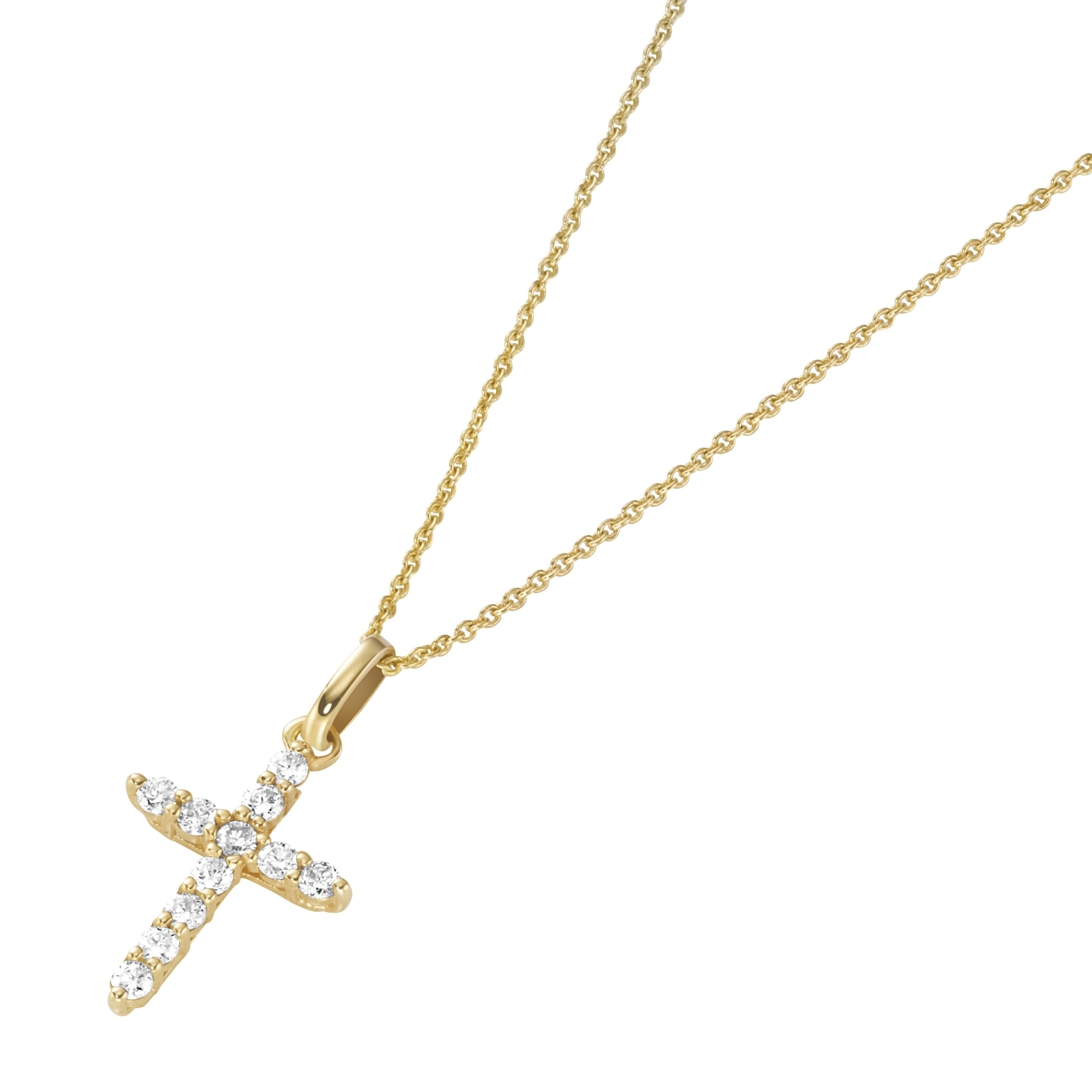 Luigi Merano Kette mit Anhänger »Kette Kreuz mit Zirkonia, Gold 375«