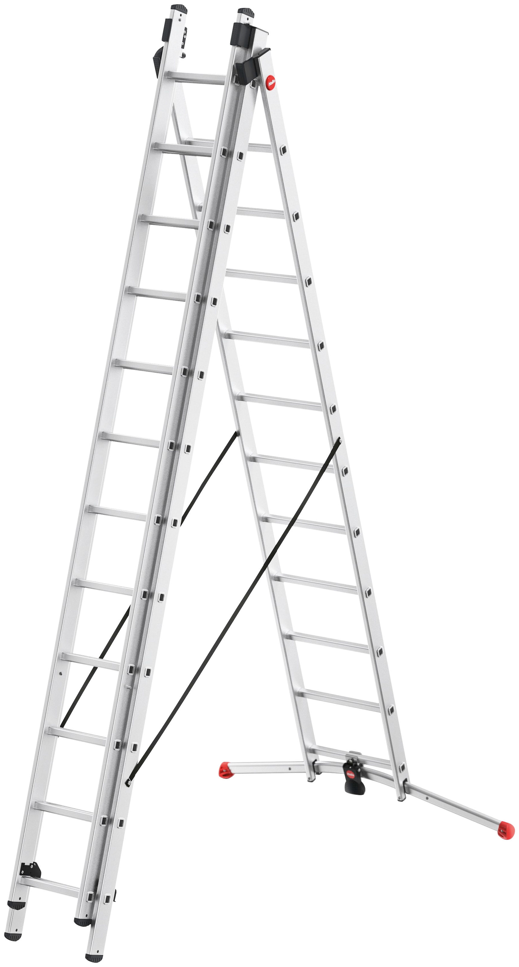 Hailo Anlegeleiter »S100 ProfiLOT«, Aluminium Kombileiter 3-teilig, 3x12-sprossig