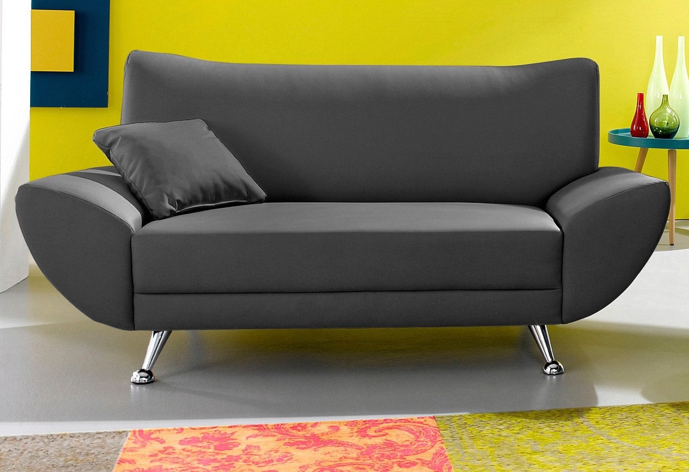 Home affaire 2-Sitzer »Saltare, elegant & komfortabel, toller Designfuß, Breite 174cm, bequem« bequeme Armlehnen