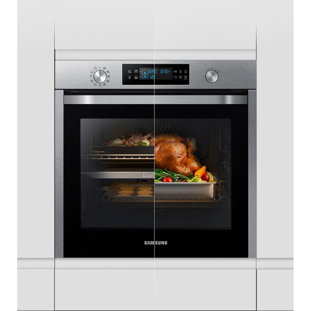 Samsung Pyrolyse Backofen »NV70N3571RS/EG«, NV70N3571RS, mit 1-fach-Teleskopauszug, Pyrolyse-Selbstreinigung