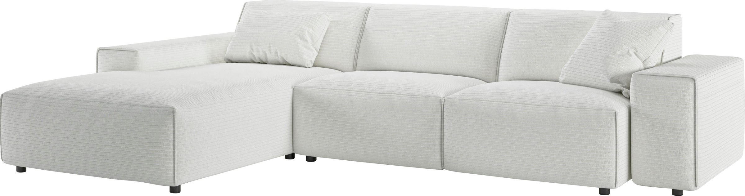 andas Ecksofa »Glimminge auch in Breitcord, Feincord, Bouclé + Easy care-Bezug«, L-Form, Breite 294, Zierkissen