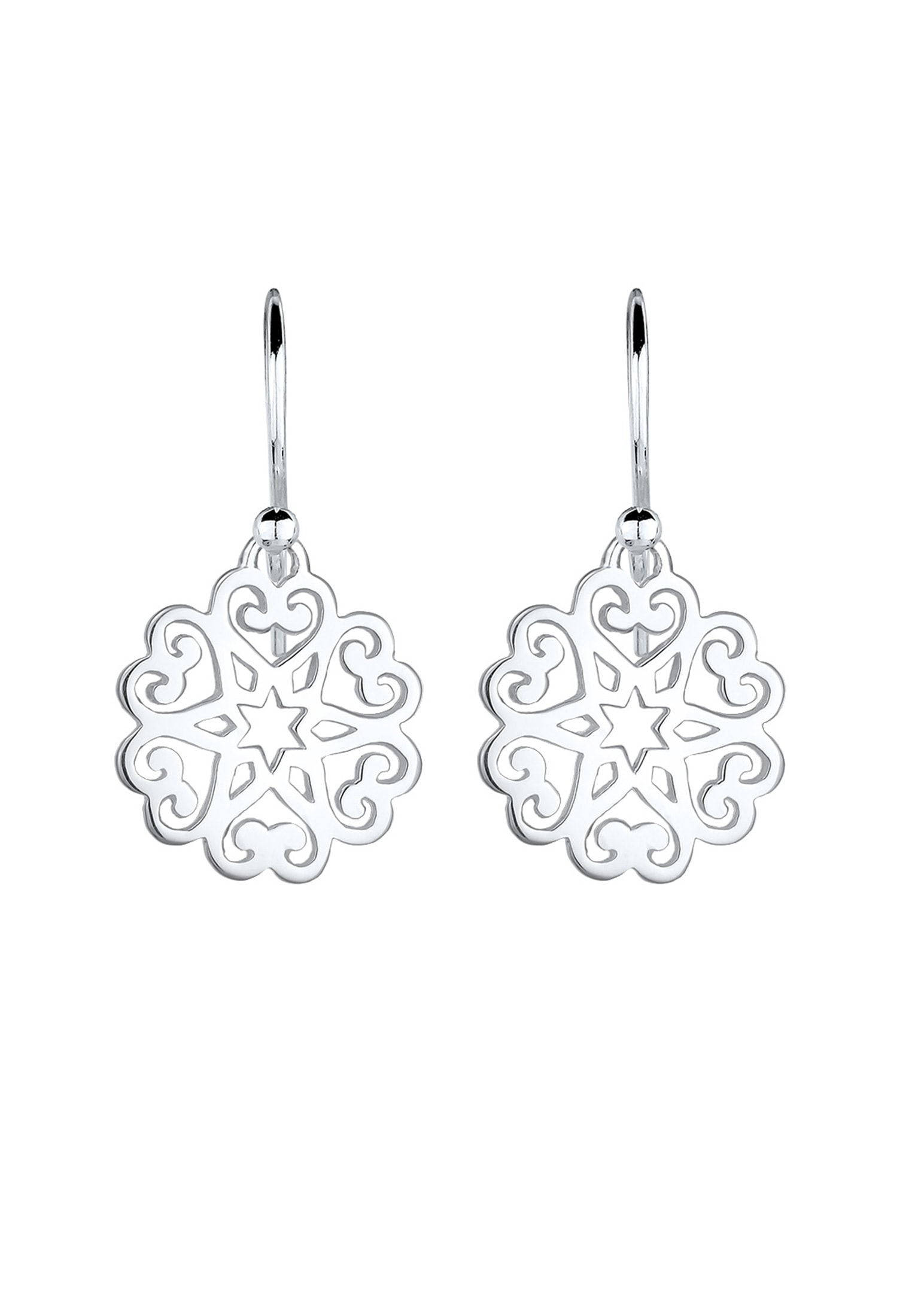 Elli Paar Ohrhänger »Ohrringe Ornament Herz Sterne Floral 925 Sterling Silber«